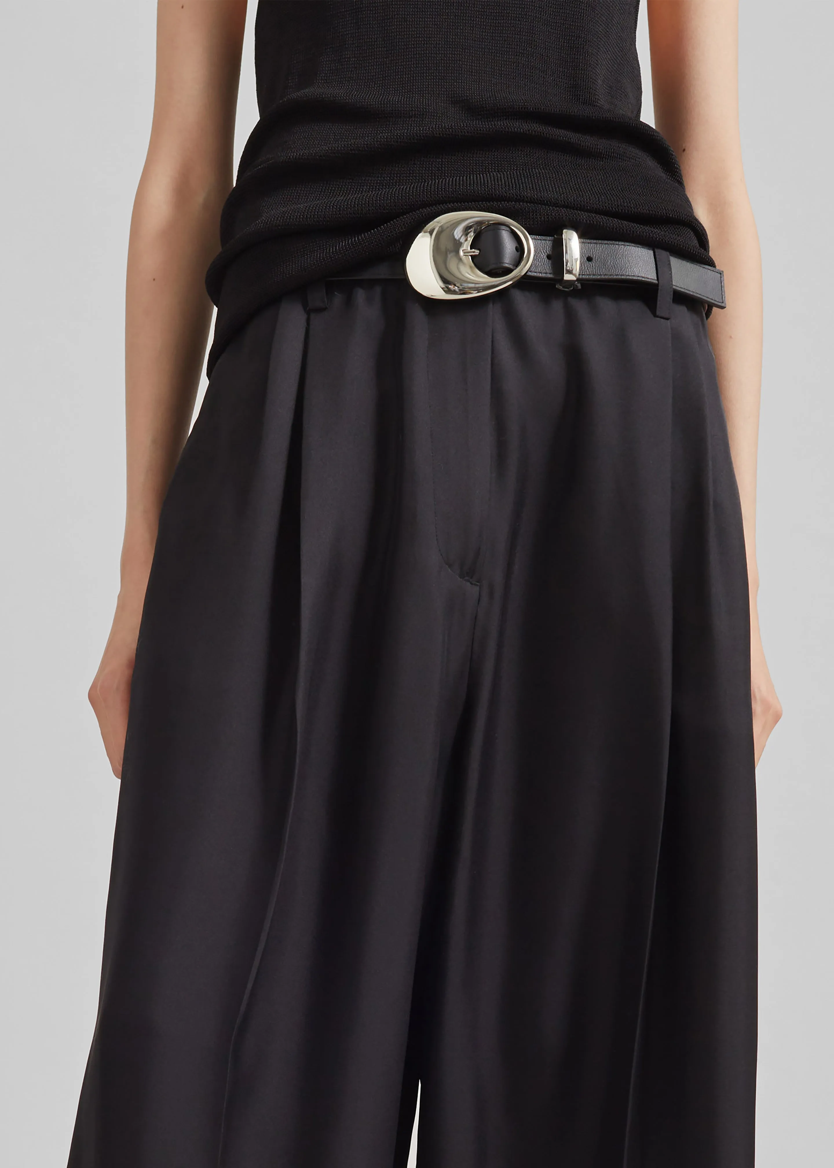 Marfa Pleated Silk Trousers - Black sold by Frankie Shop product image thumbnail 3
