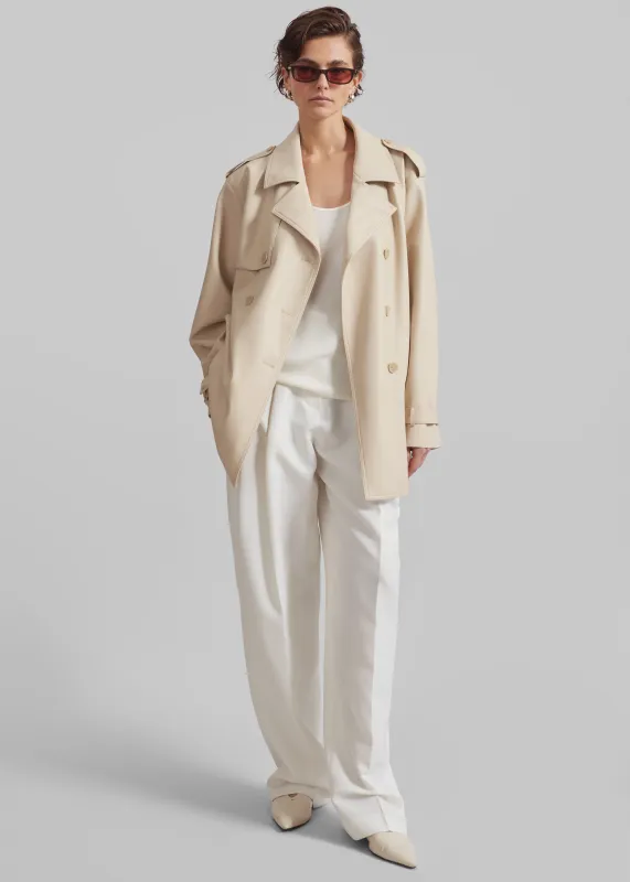 Medora Faux Leather Trench - Beige sold by Frankie Shop