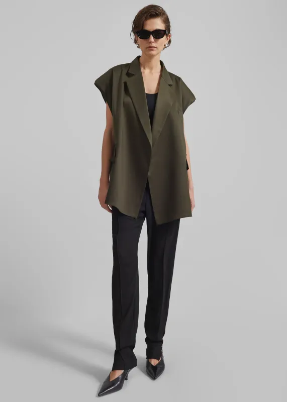 Maura Sleeveless Blazer - Khaki made by Frankie Shop