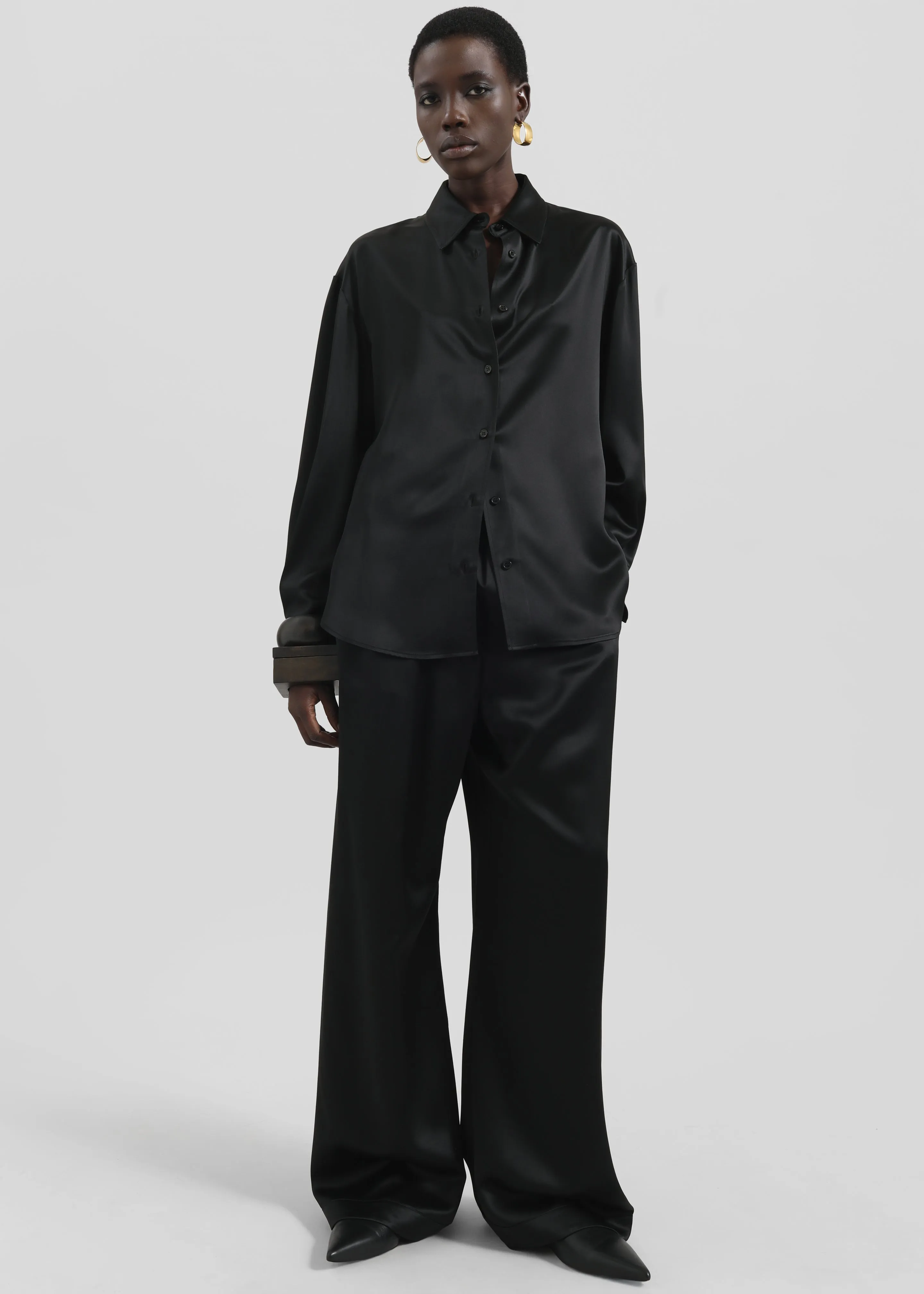 Mirca Satin Elastic Pants - Black sold by Frankie Shop product image thumbnail 5