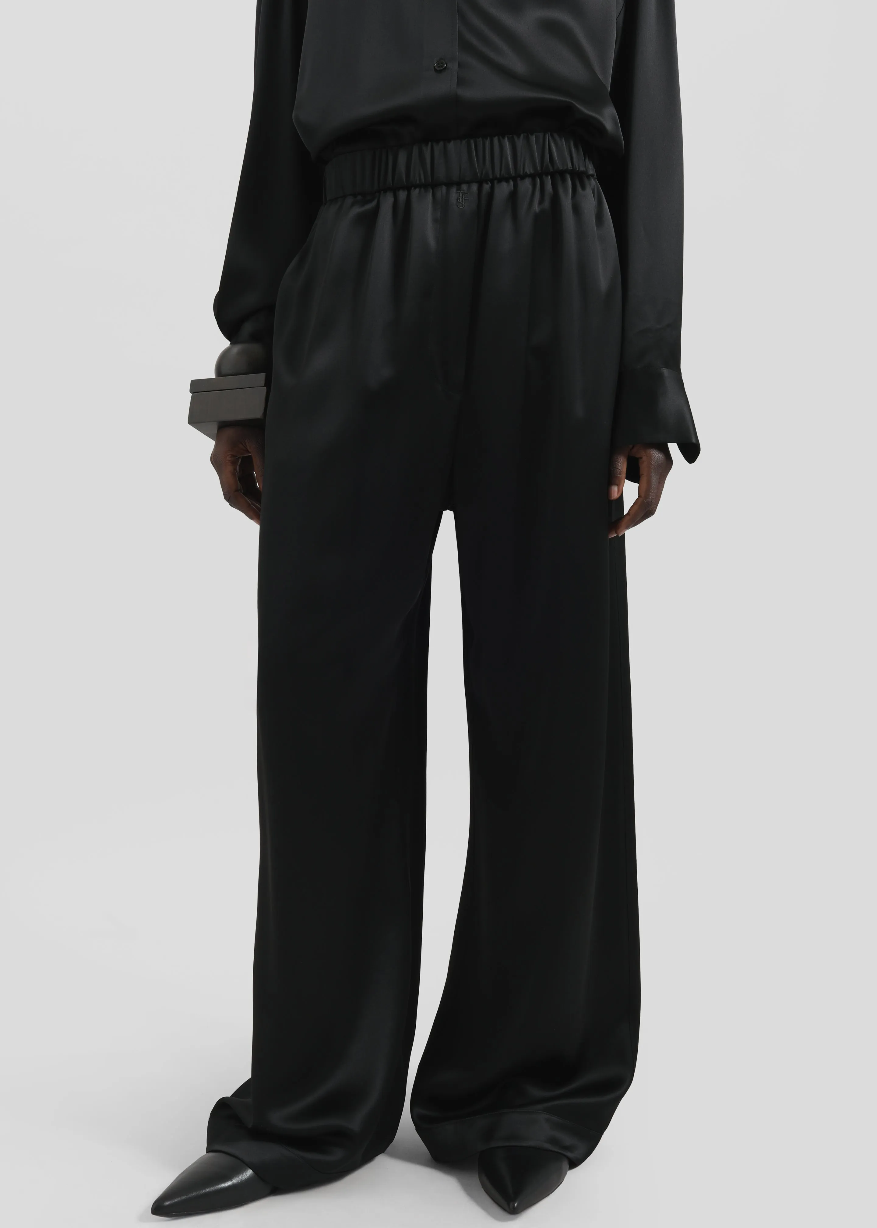 Mirca Satin Elastic Pants - Black sold by Frankie Shop product image thumbnail 4