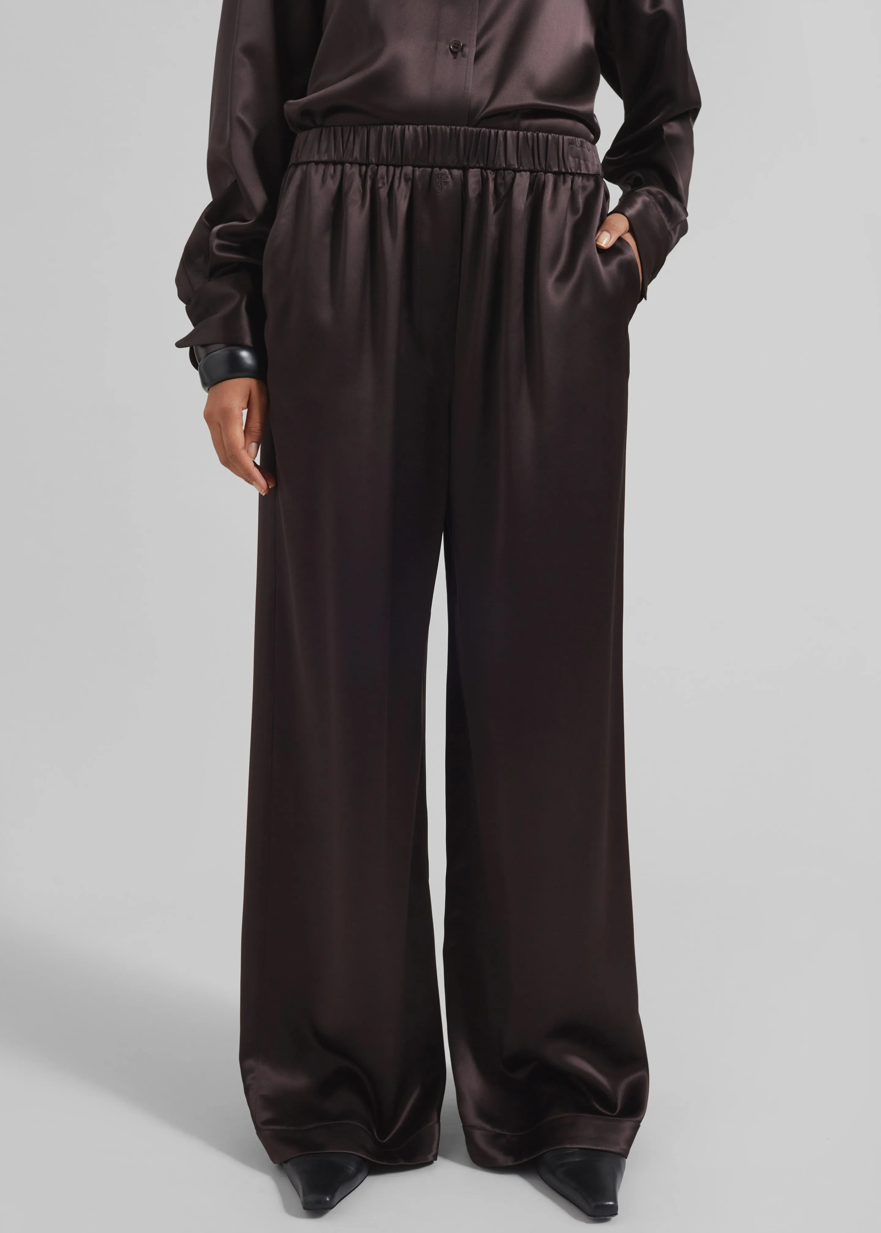 Mirca Satin Elastic Pants - Brown sold by Frankie Shop product image thumbnail 4