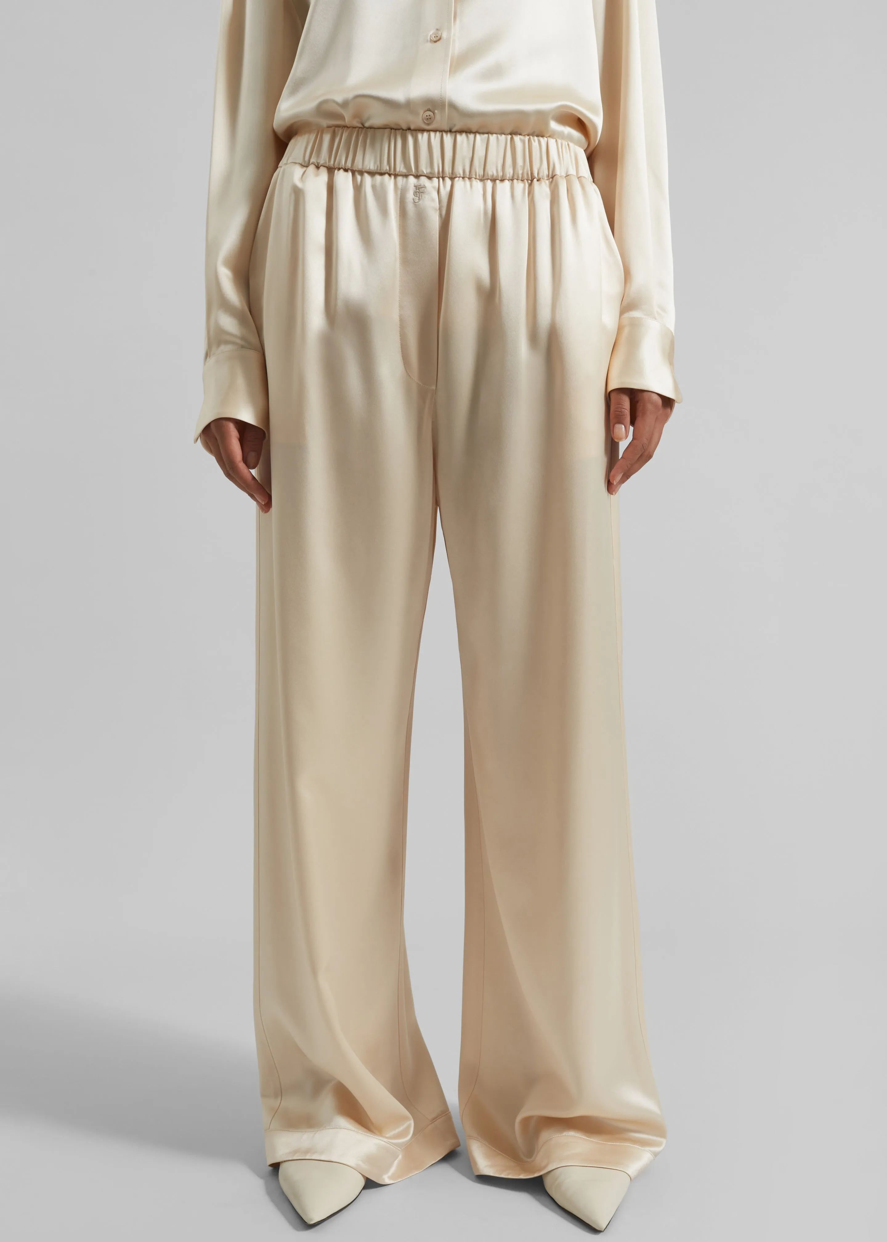 Mirca Satin Elastic Pants - Champagne sold by Frankie Shop product image thumbnail 2