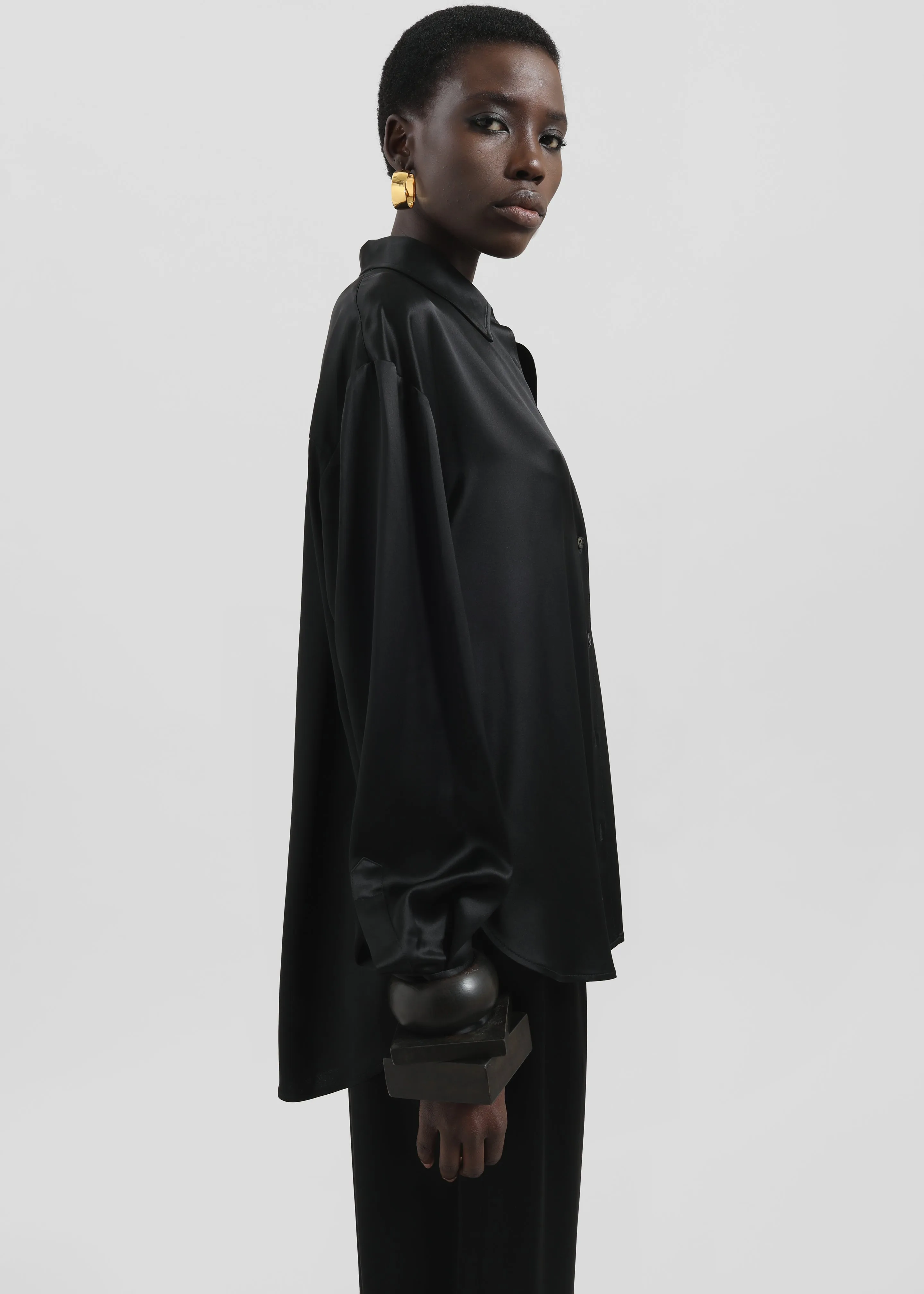 Peri Satin Shirt - Black sold by Frankie Shop product image thumbnail 4