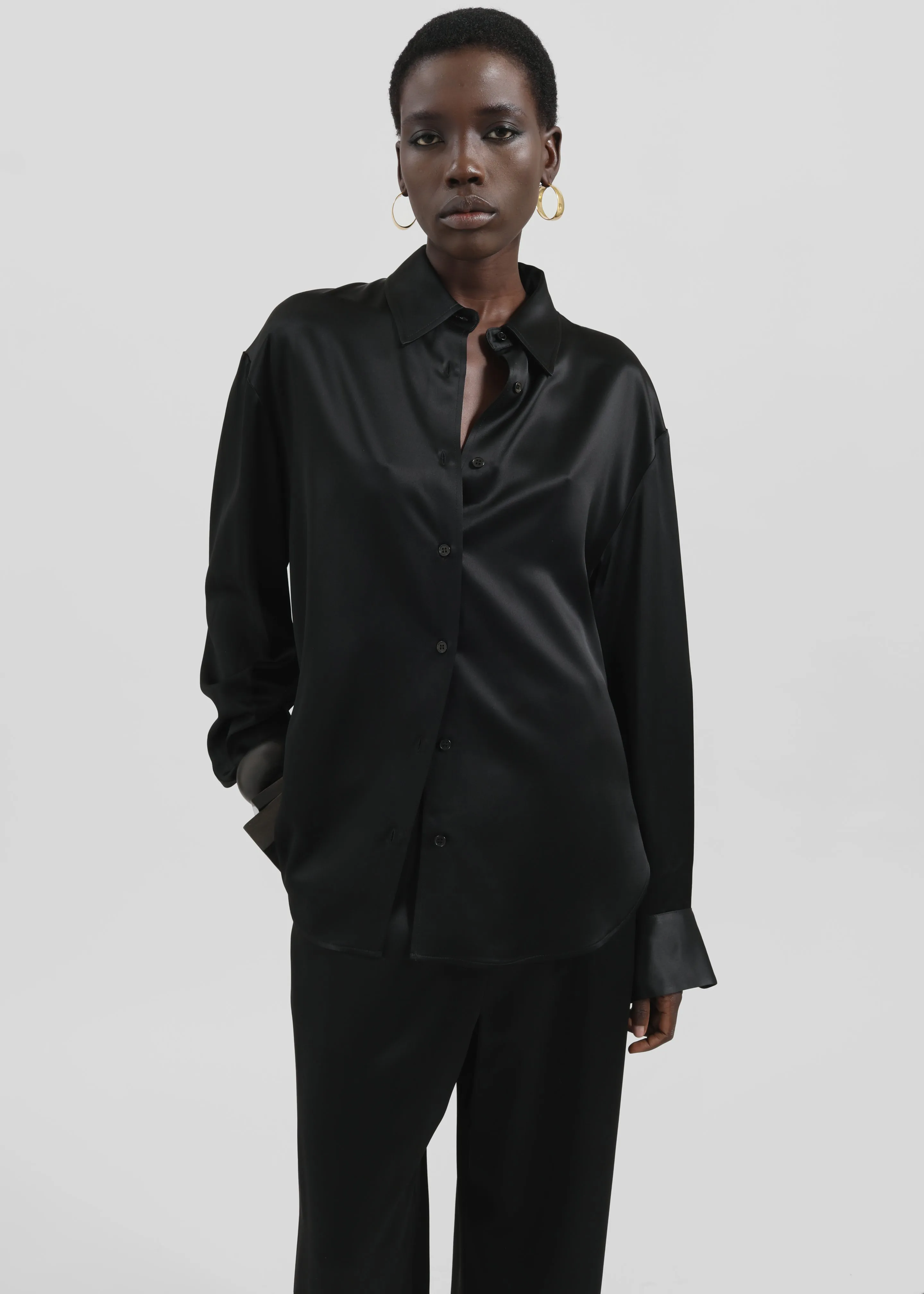 Peri Satin Shirt - Black sold by Frankie Shop product image thumbnail 3
