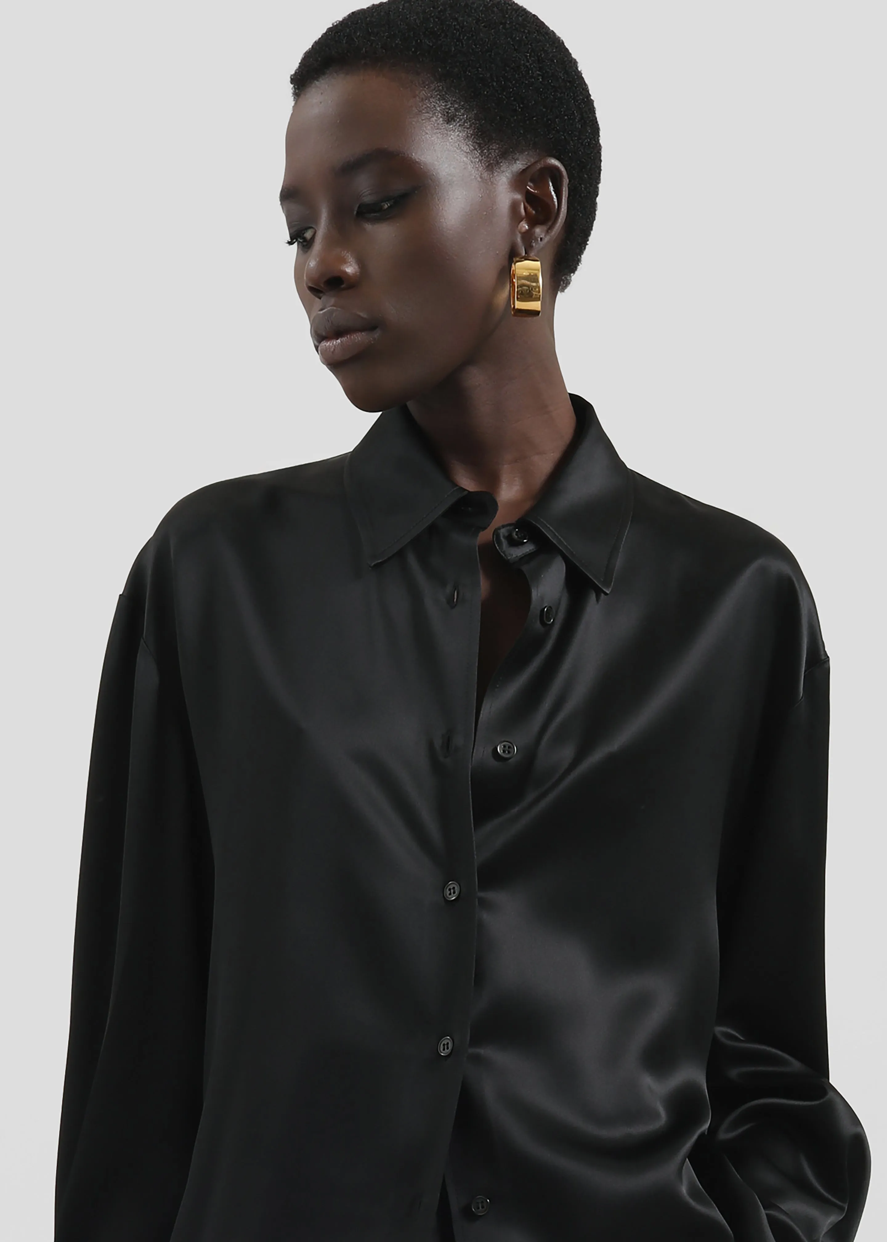 Peri Satin Shirt - Black sold by Frankie Shop product image thumbnail 2