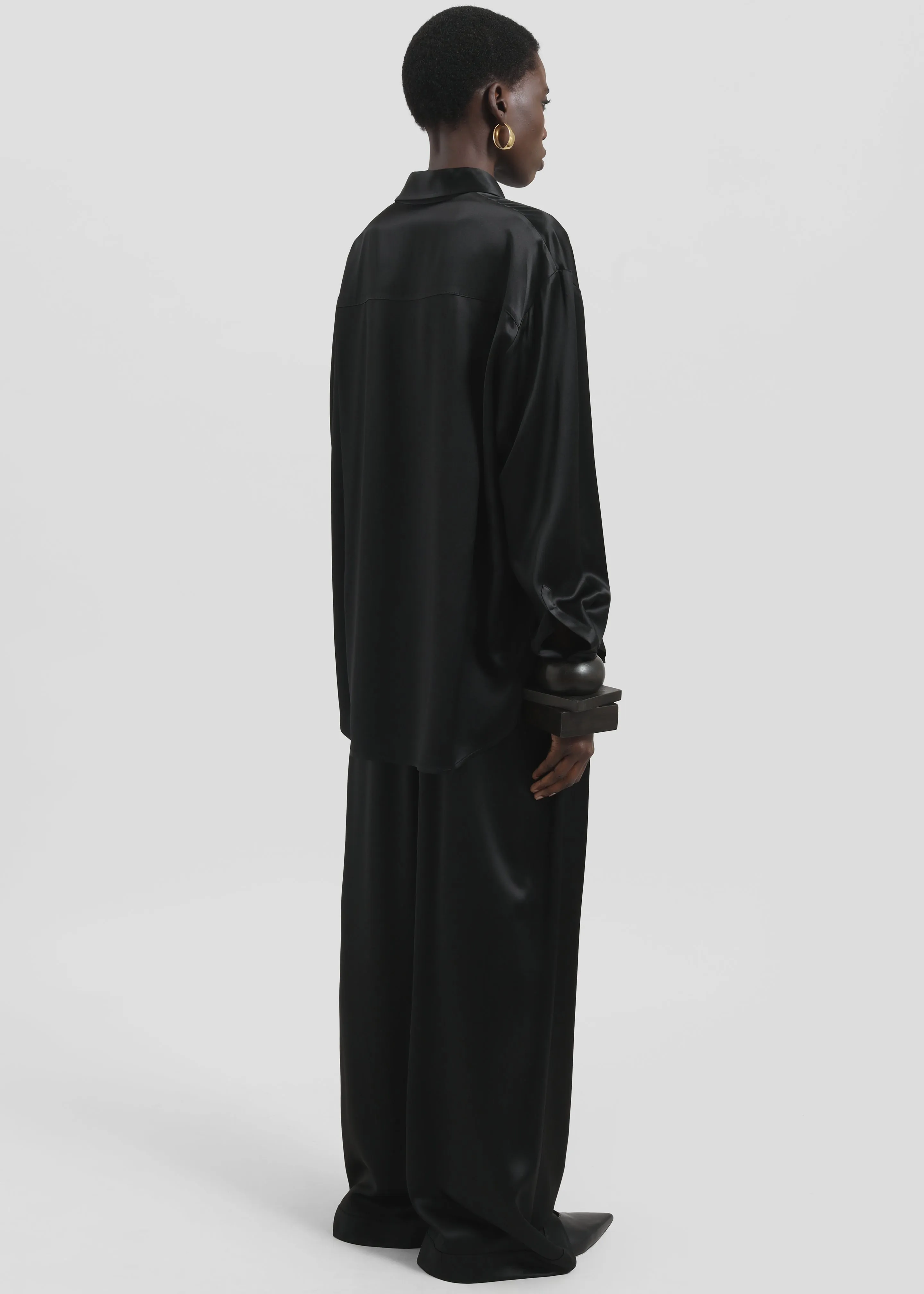 Peri Satin Shirt - Black sold by Frankie Shop product image thumbnail 5