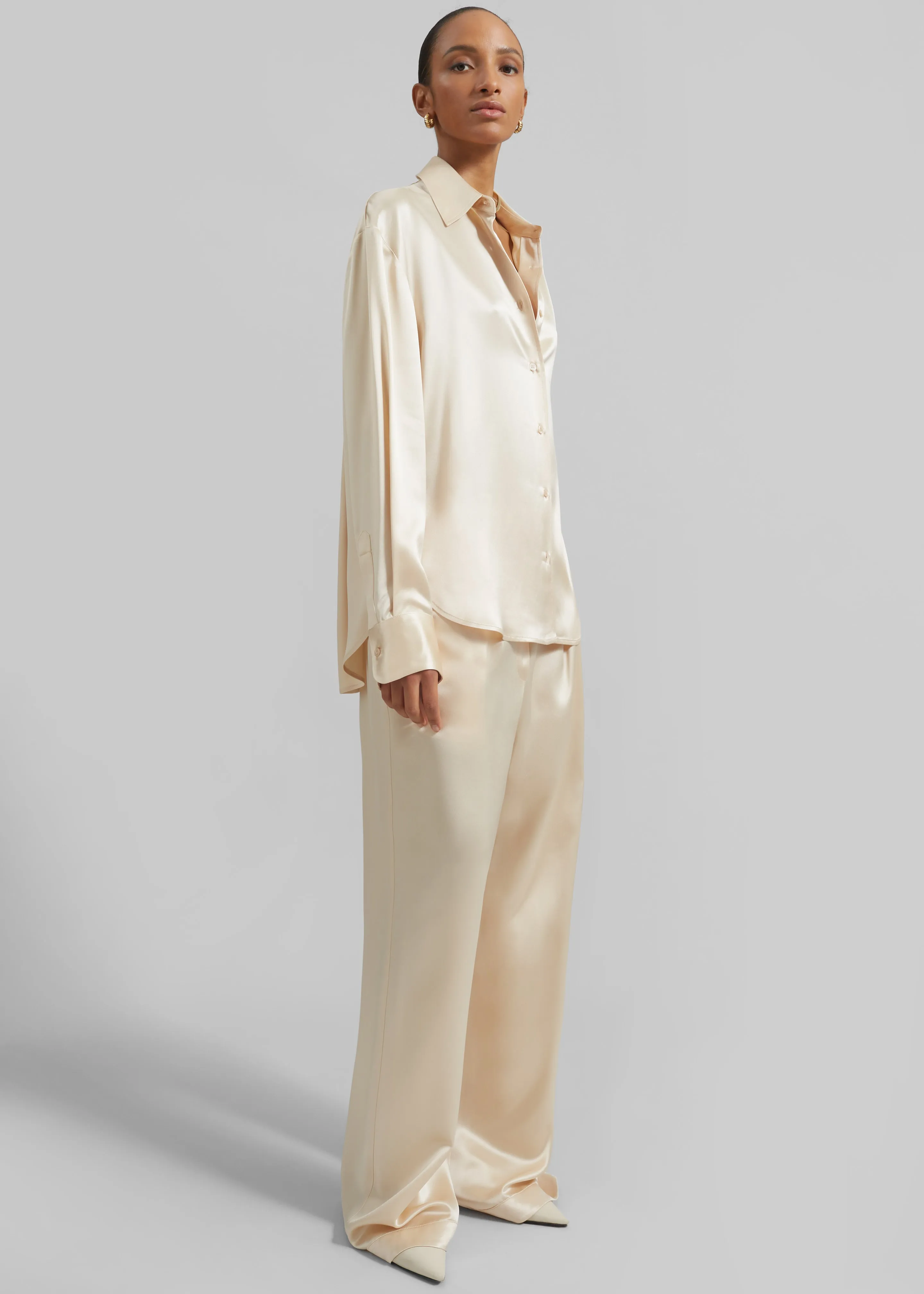 Peri Satin Shirt - Champagne sold by Frankie Shop product image thumbnail 4