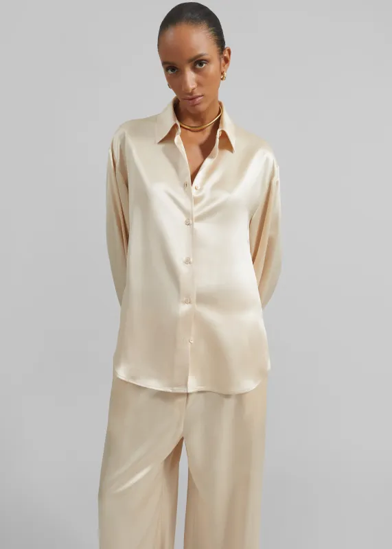 Peri Satin Shirt - Champagne sold by Frankie Shop