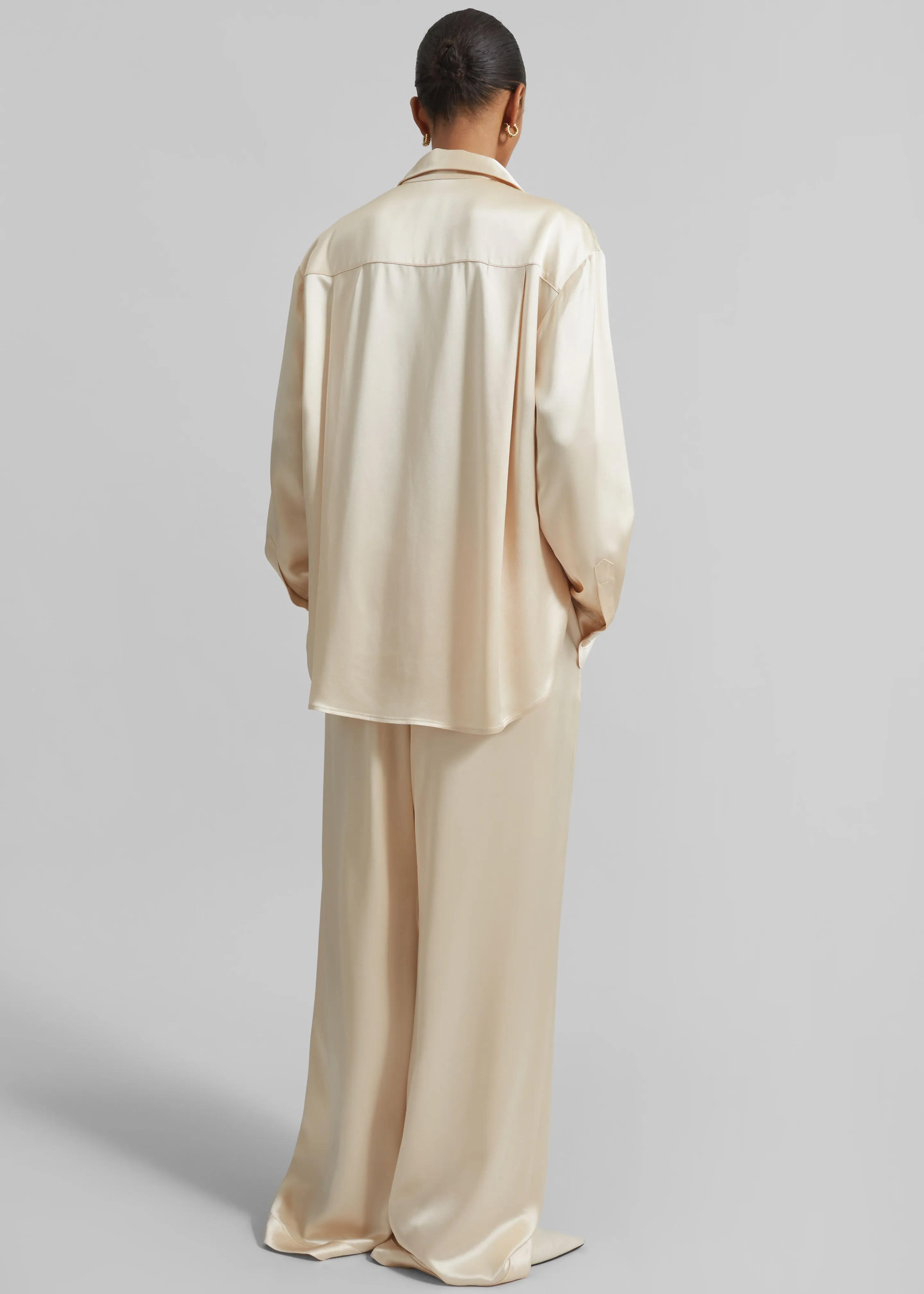 Peri Satin Shirt - Champagne sold by Frankie Shop product image thumbnail 5