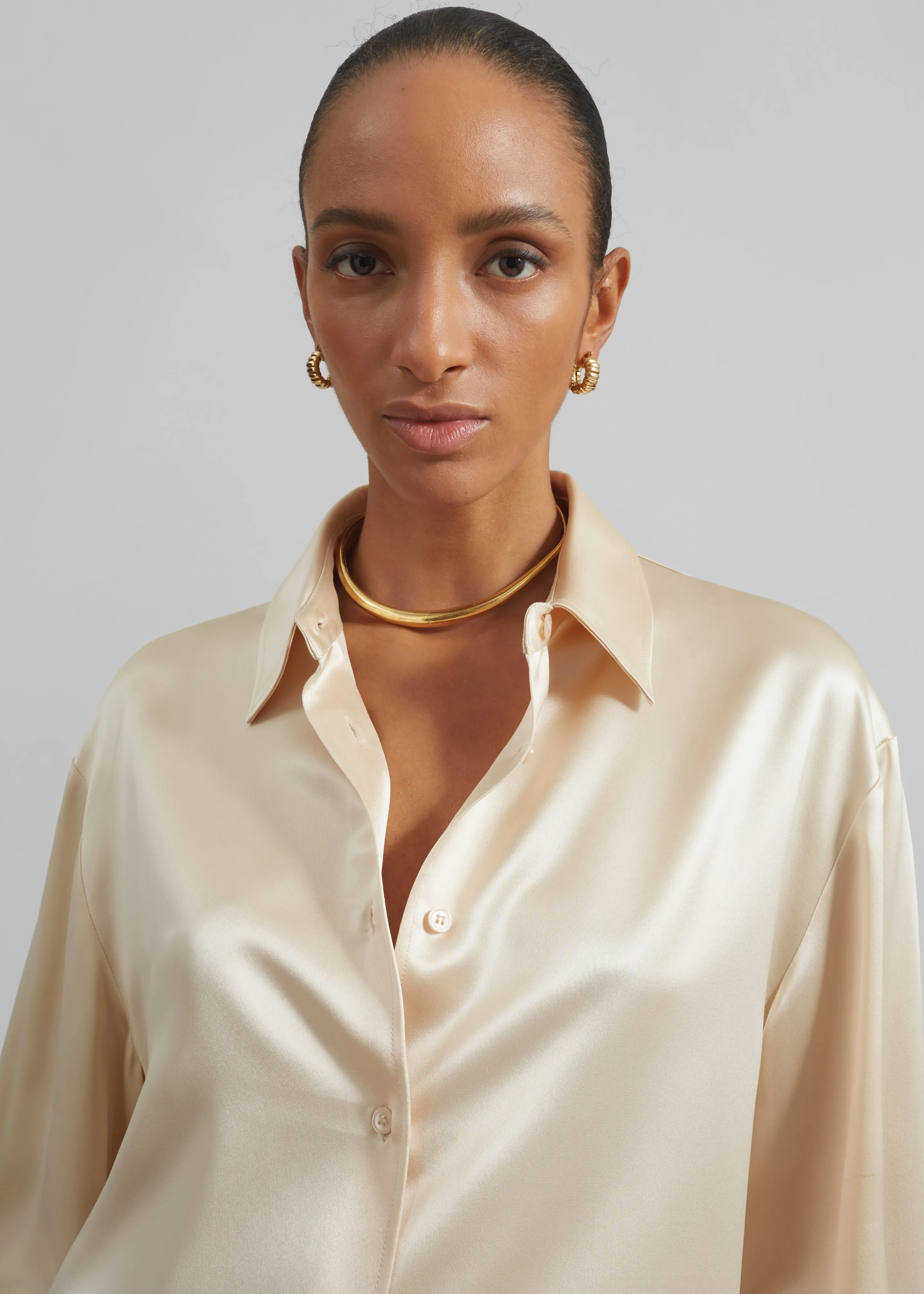 Peri Satin Shirt - Champagne sold by Frankie Shop product image thumbnail 2