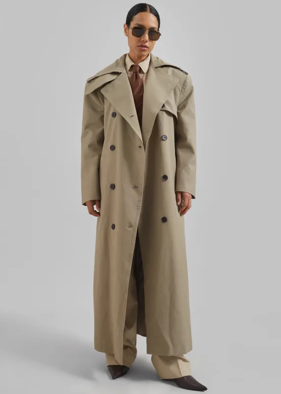 Rolen Trench Coat - Taupe sold by Frankie Shop
