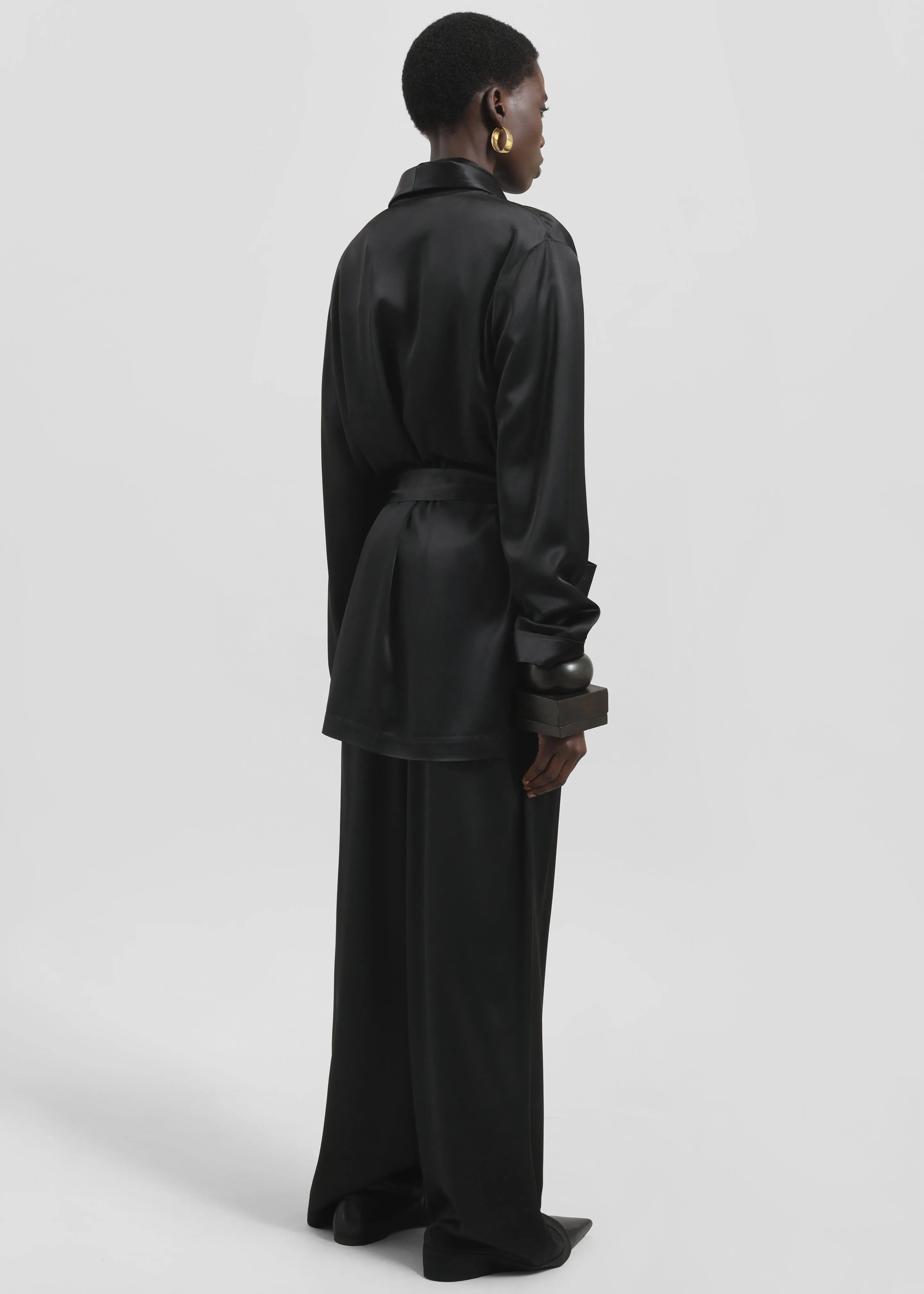 Scarlett Satin Kimono Jacket - Black sold by Frankie Shop product image thumbnail 5
