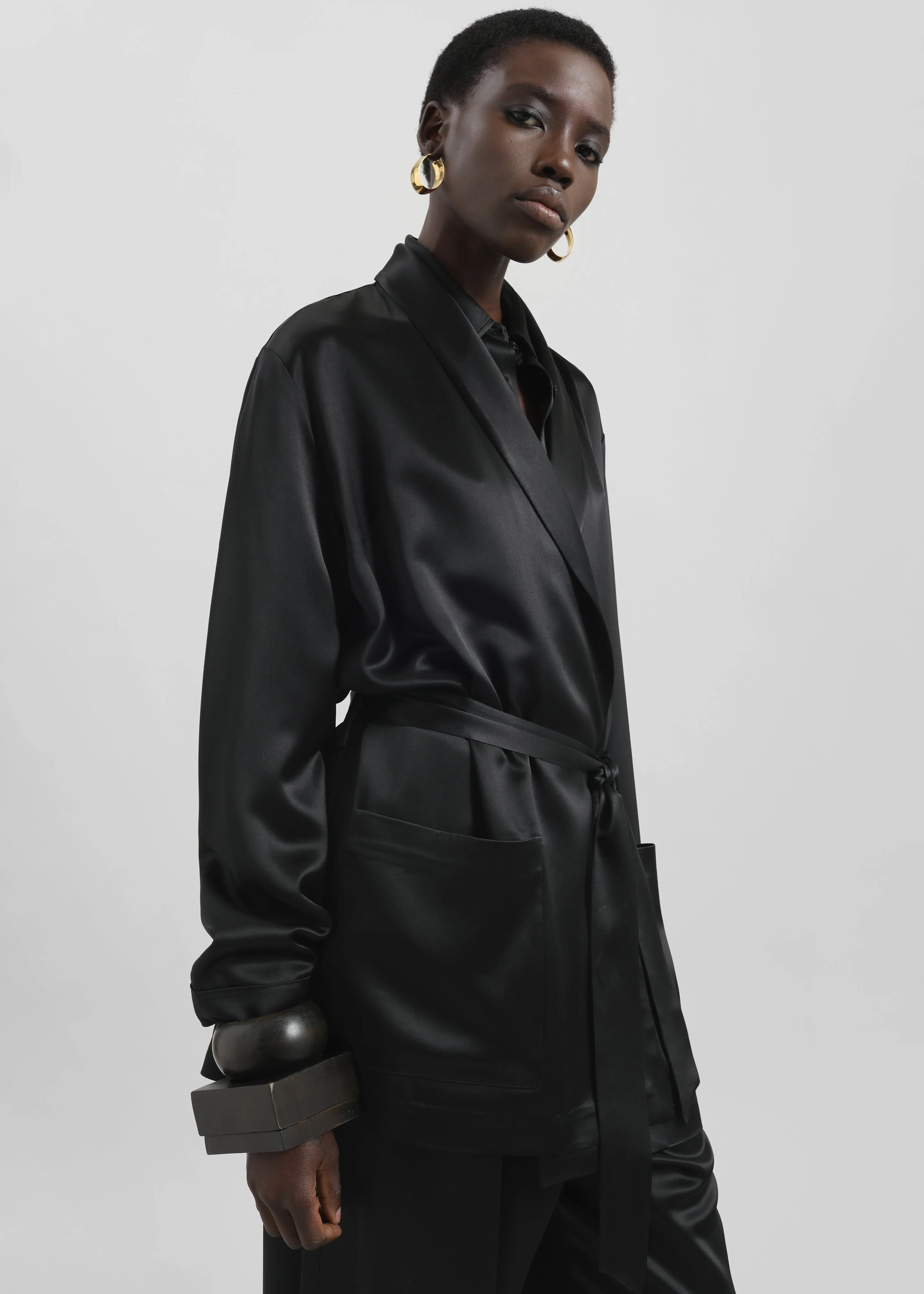Scarlett Satin Kimono Jacket - Black sold by Frankie Shop product image thumbnail 2
