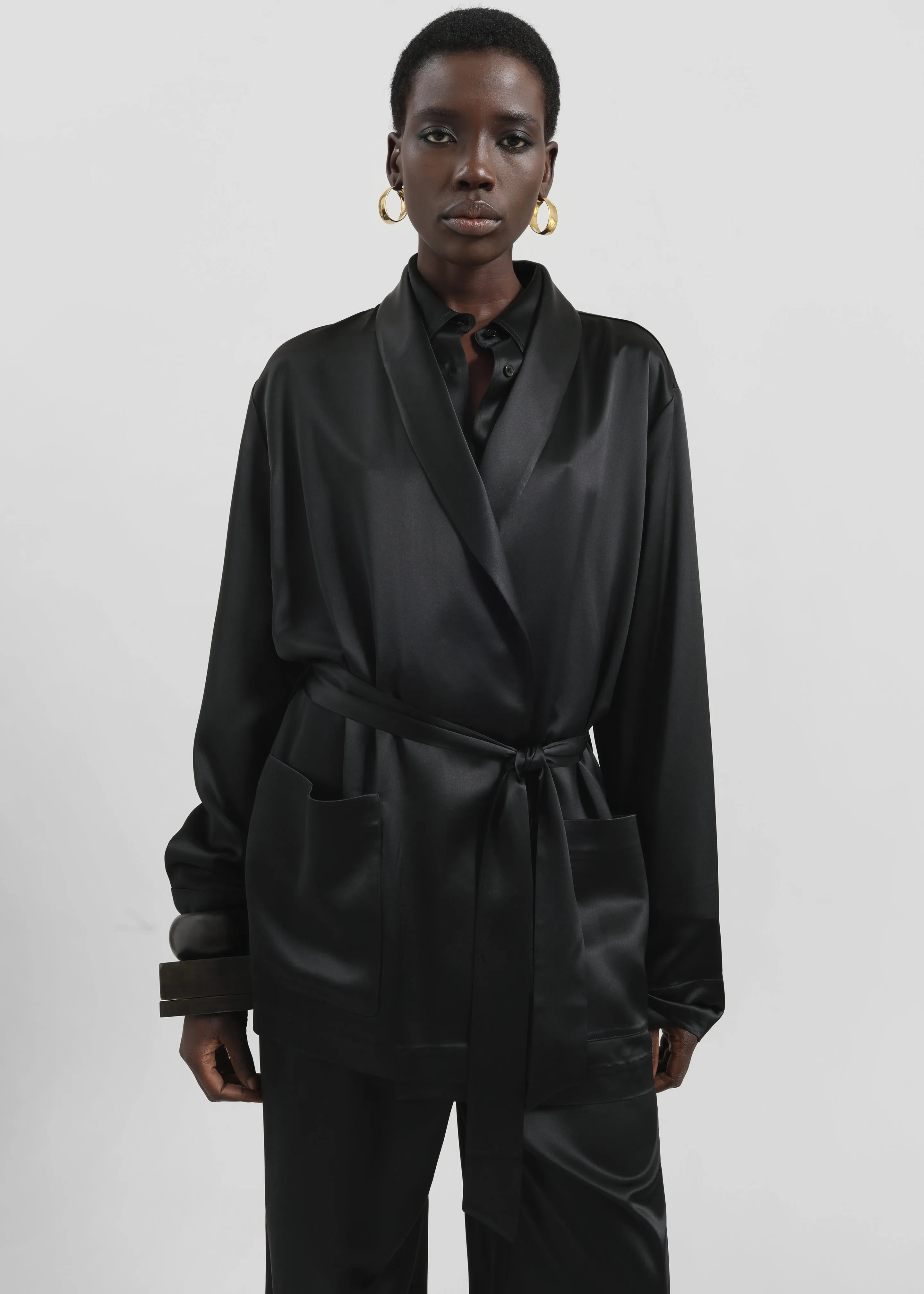 Scarlett Satin Kimono Jacket - Black sold by Frankie Shop product image thumbnail 4