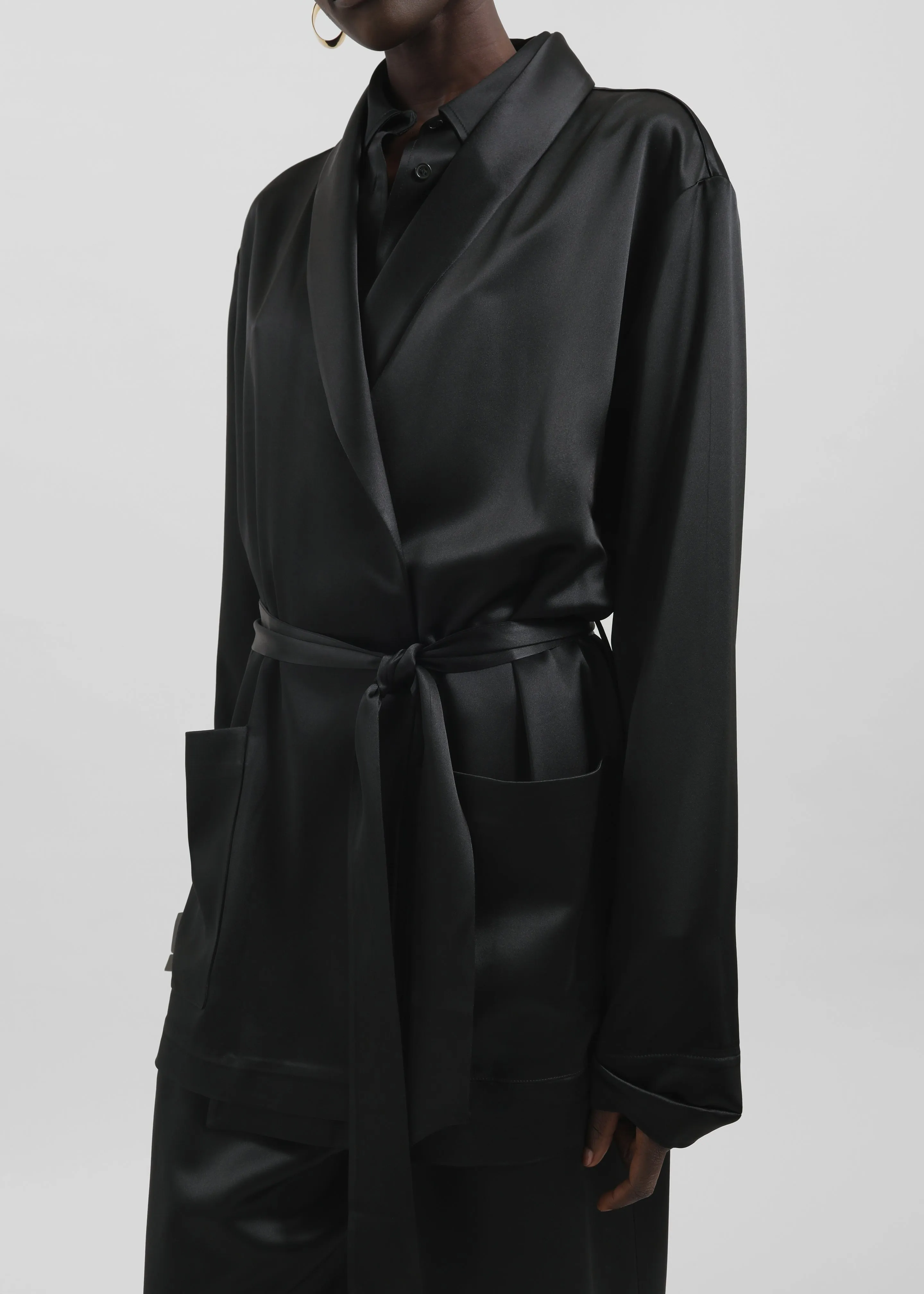Scarlett Satin Kimono Jacket - Black sold by Frankie Shop product image thumbnail 3