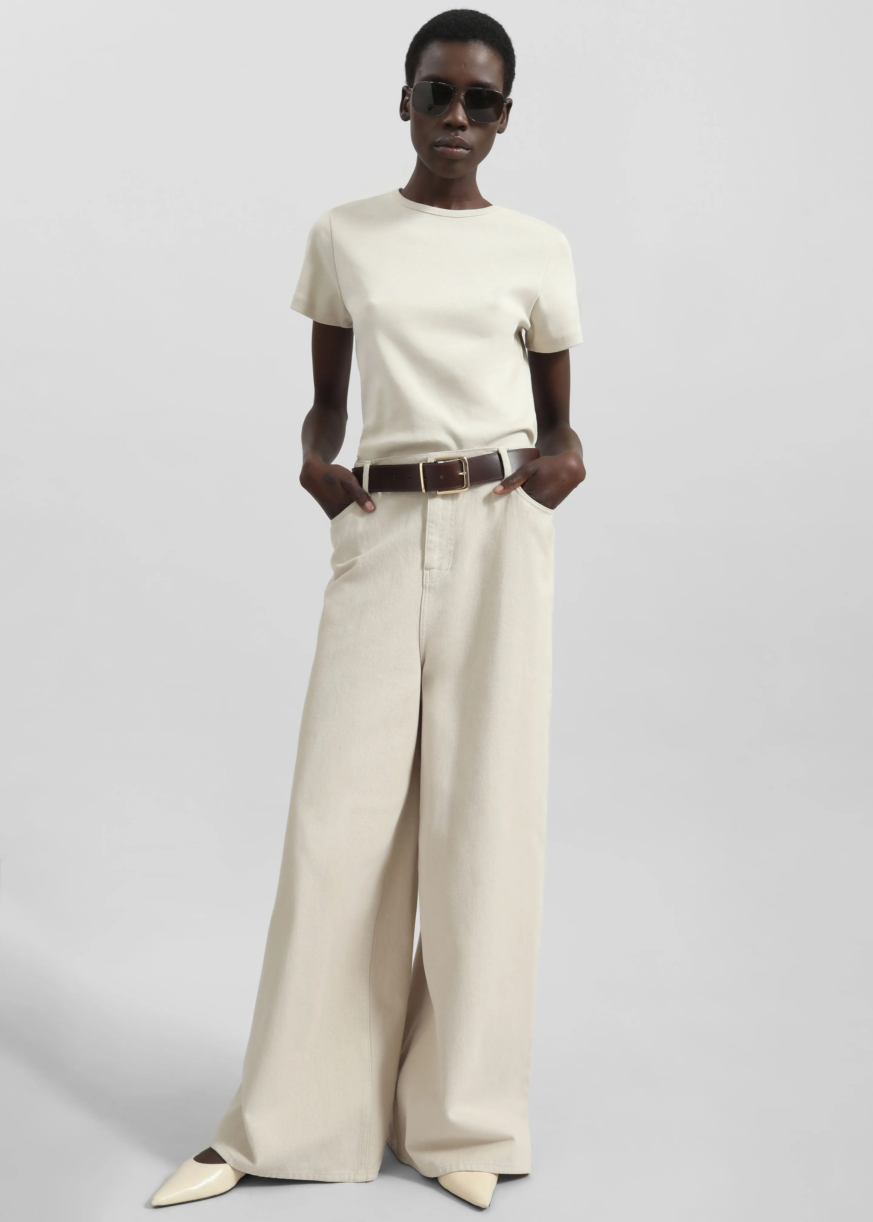 Sasha Wide Leg Jeans - Sand sold by Frankie Shop product image thumbnail 3