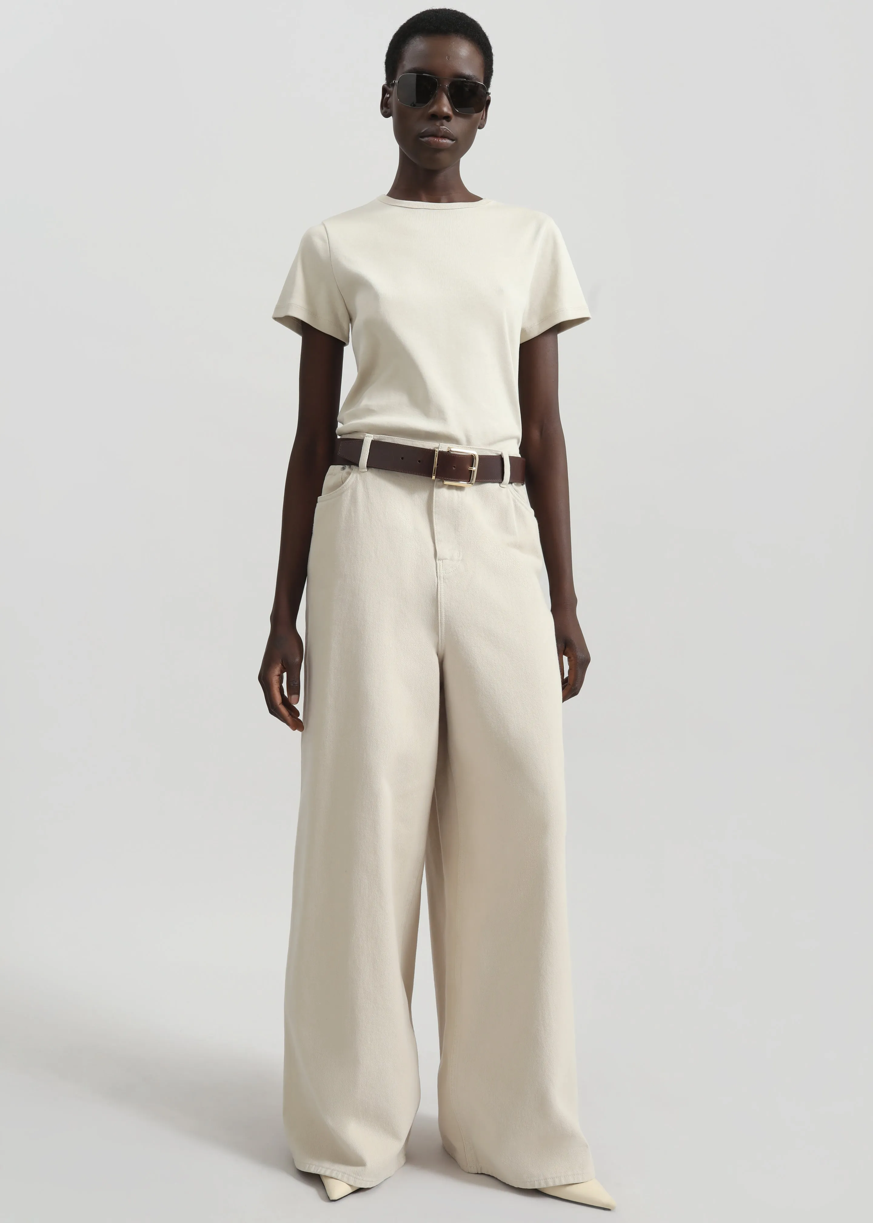 Sasha Wide Leg Jeans - Sand sold by Frankie Shop product image thumbnail 5