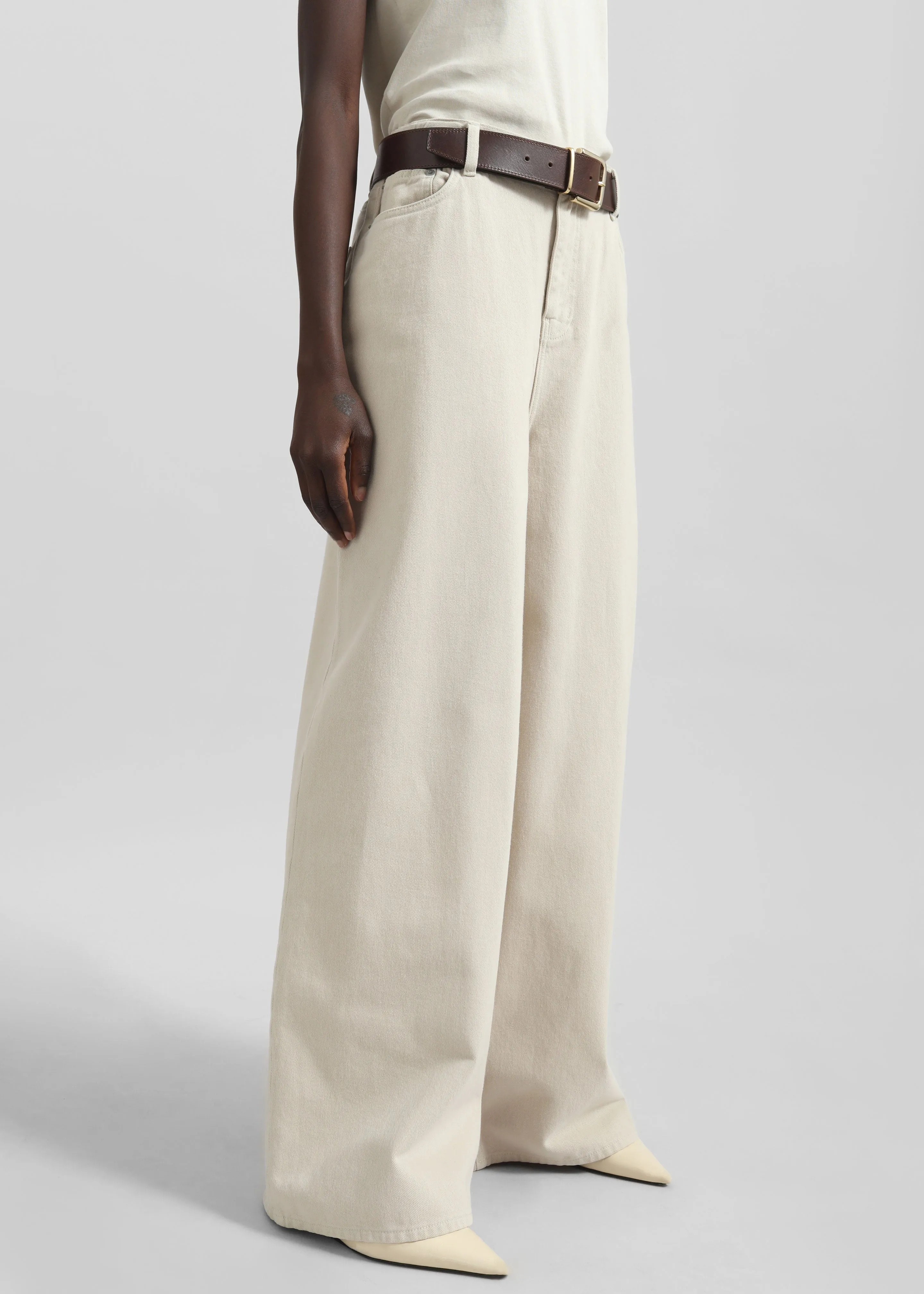 Sasha Wide Leg Jeans - Sand sold by Frankie Shop product image thumbnail 4