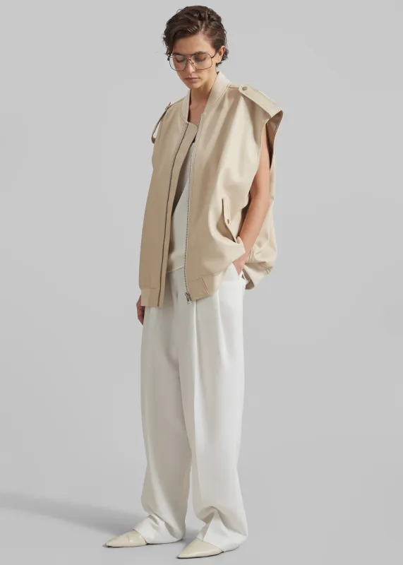 JW Anderson Sleeveless Bomber Jacket - Beige | Parallel
