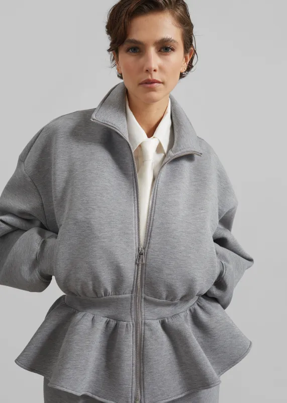 Sorelle Peplum Jacket - Grey made by Frankie Shop