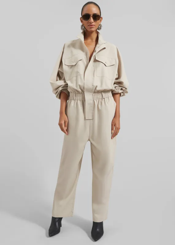 Tropez Jumpsuit - Beige made by Frankie Shop