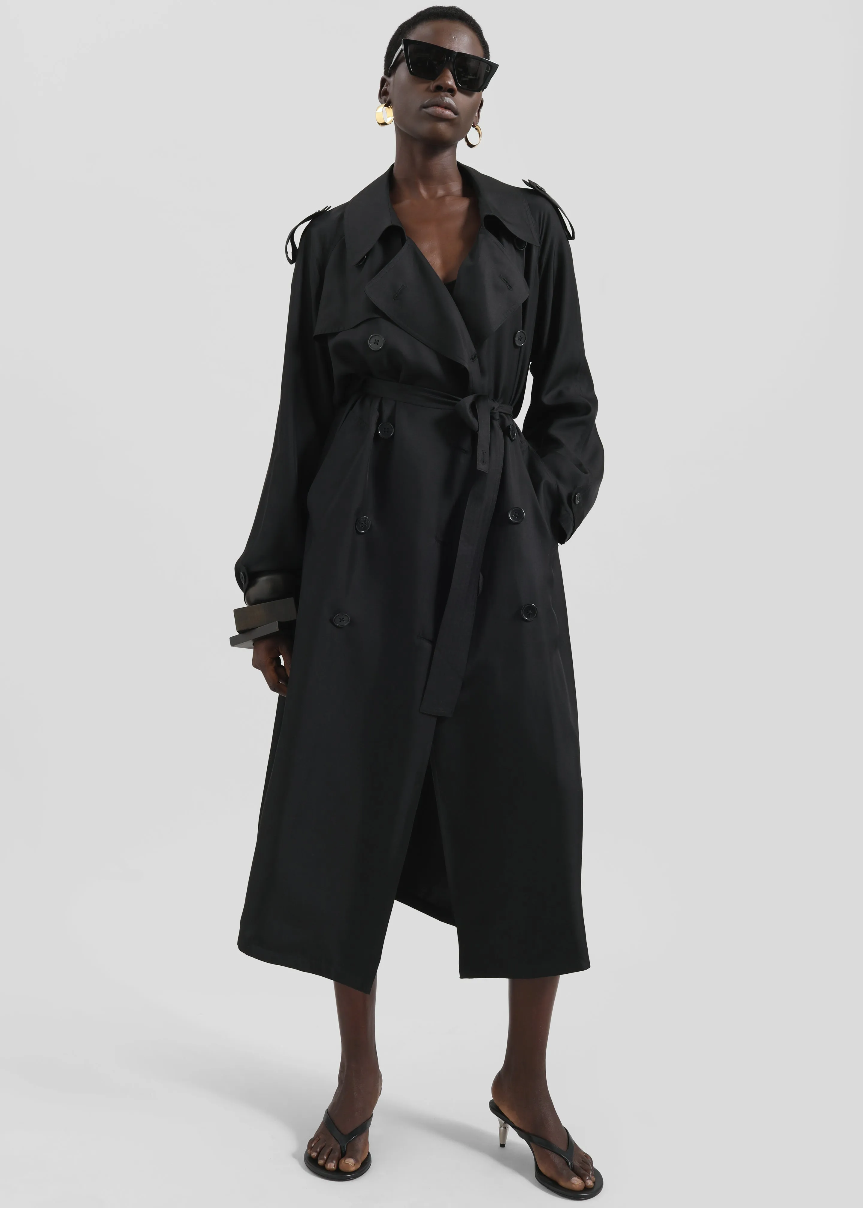 Veyron Silk Trench - Black sold by Frankie Shop product image thumbnail 5