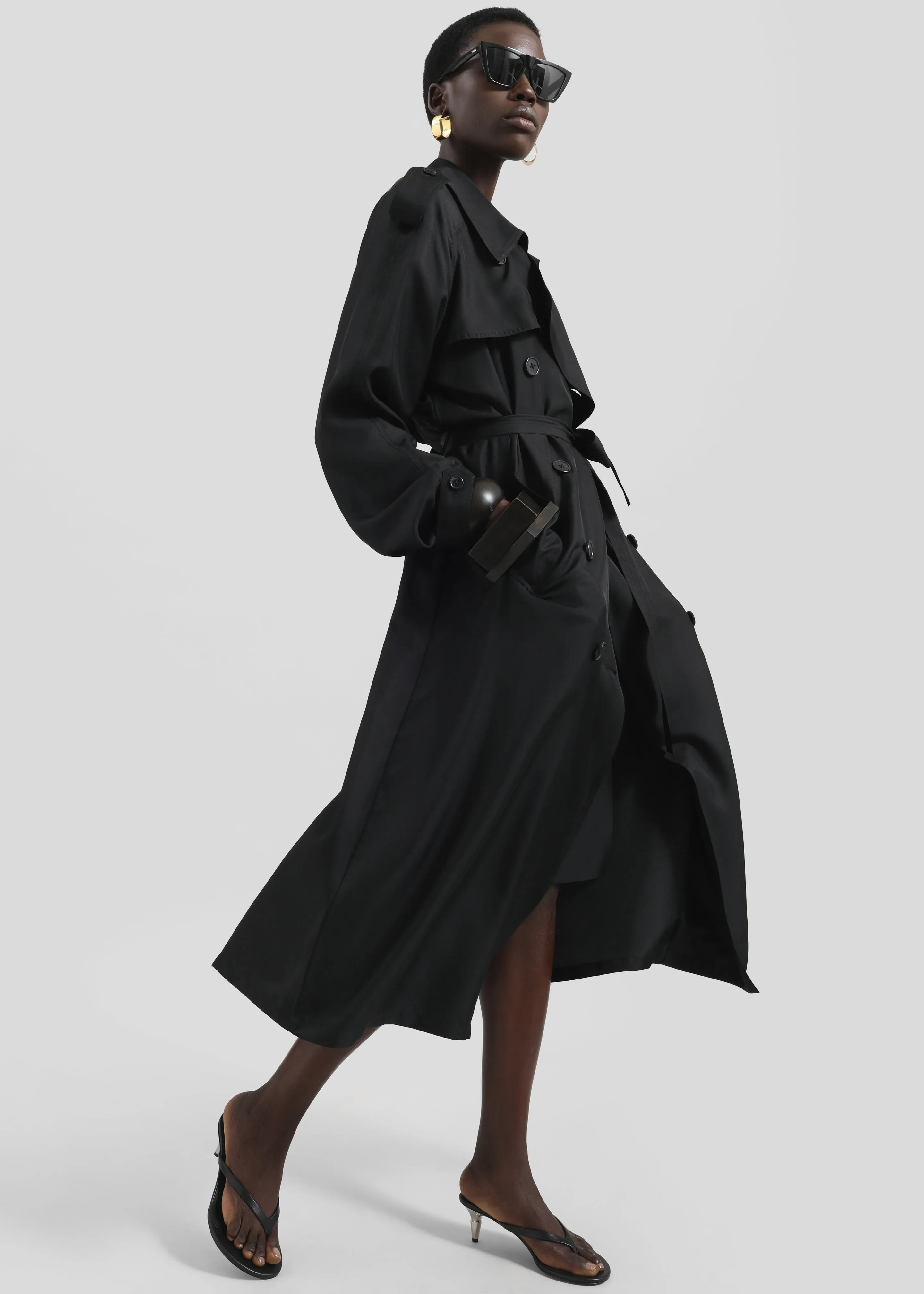 Veyron Silk Trench - Black sold by Frankie Shop product image thumbnail 4