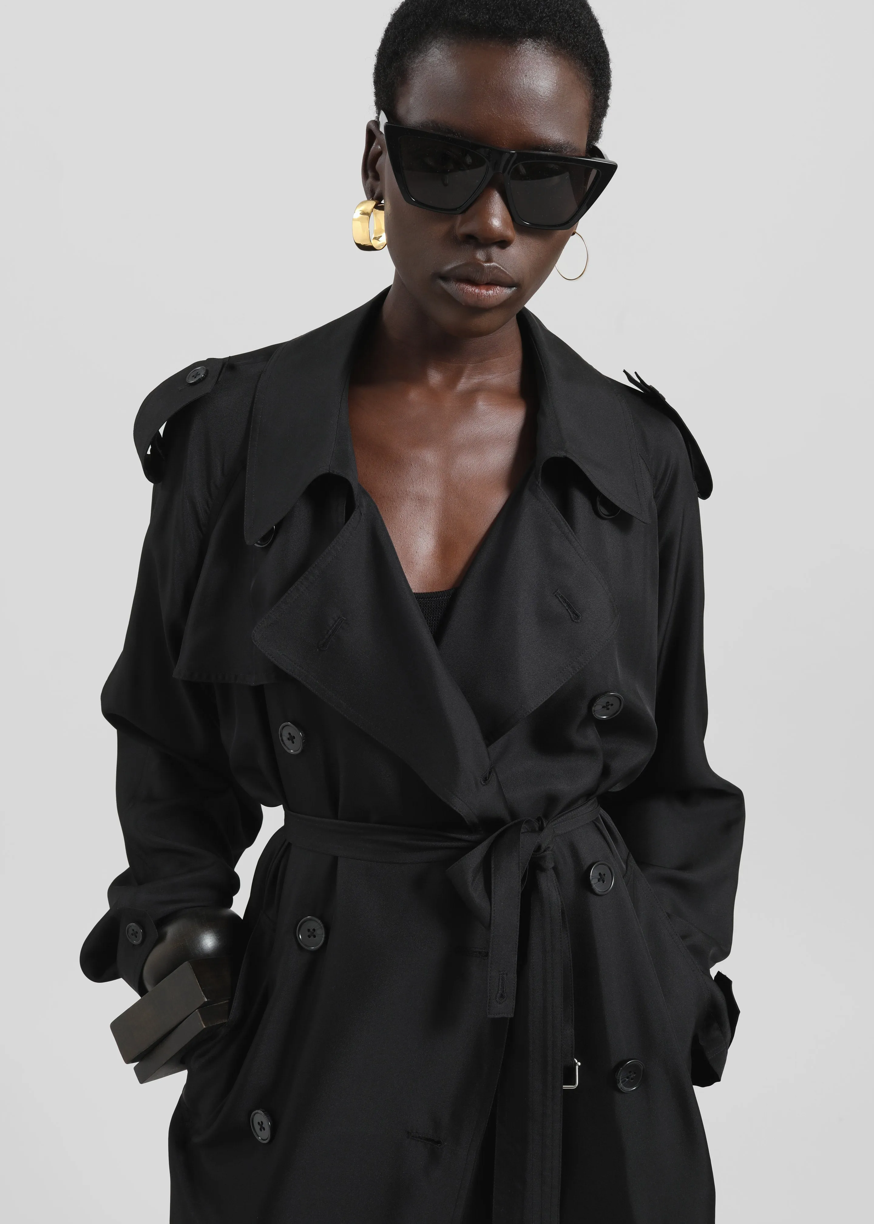 Veyron Silk Trench - Black sold by Frankie Shop product image thumbnail 2