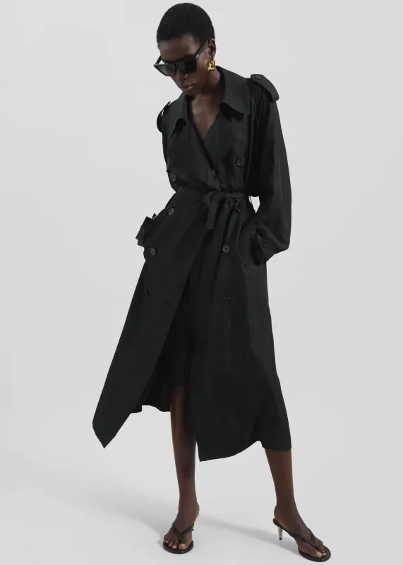 Veyron Silk Trench - Black made by Frankie Shop