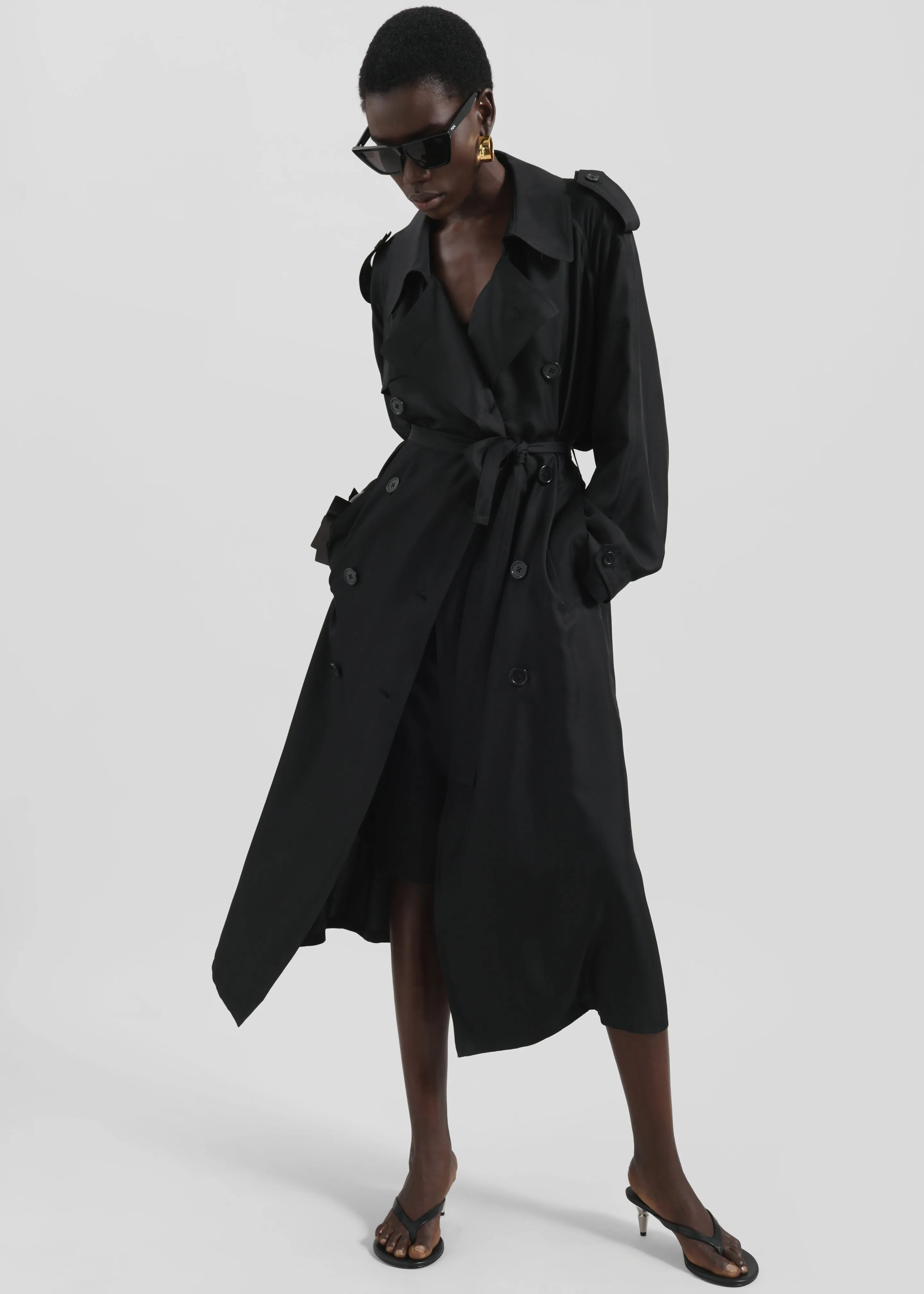 Veyron Silk Trench - Black sold by Frankie Shop