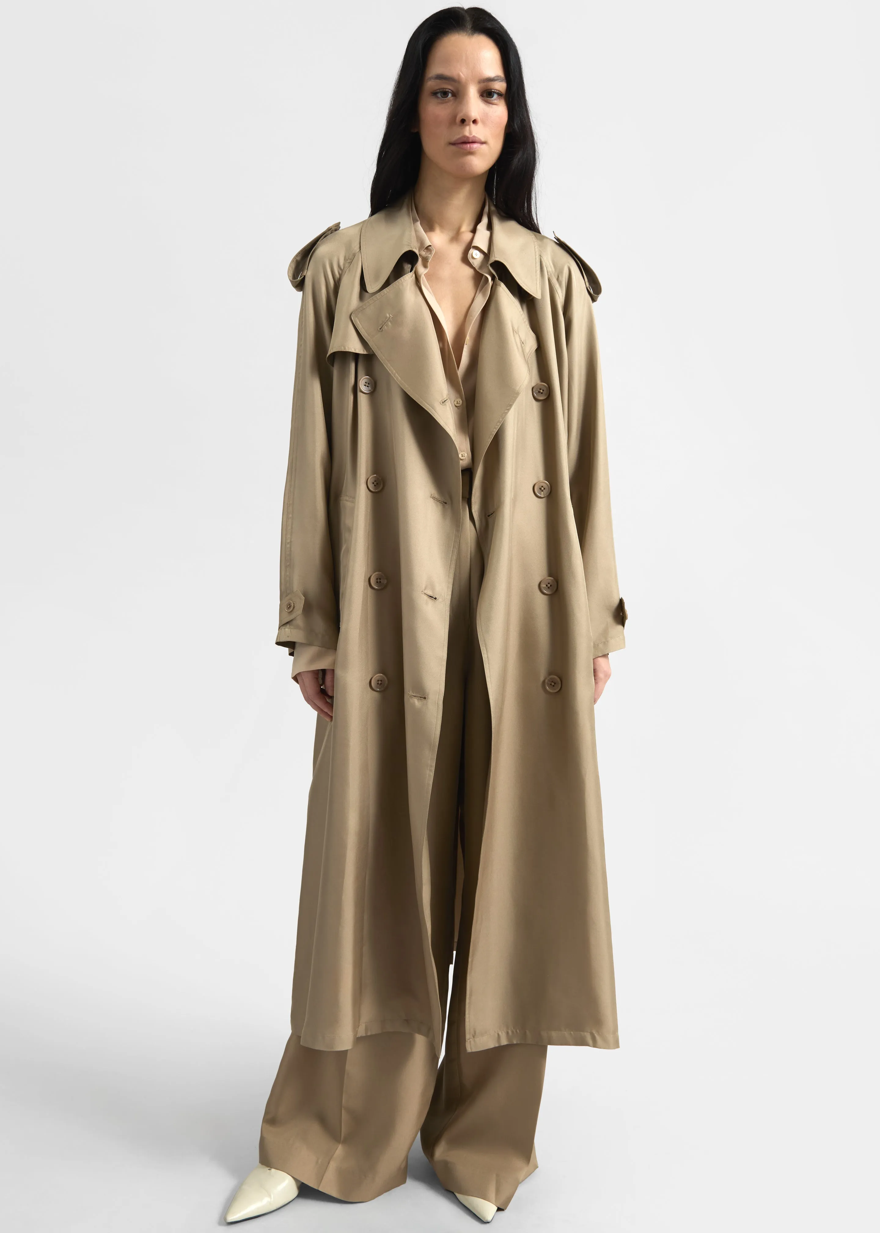 Veyron Silk Trench - Beige sold by Frankie Shop product image thumbnail 4