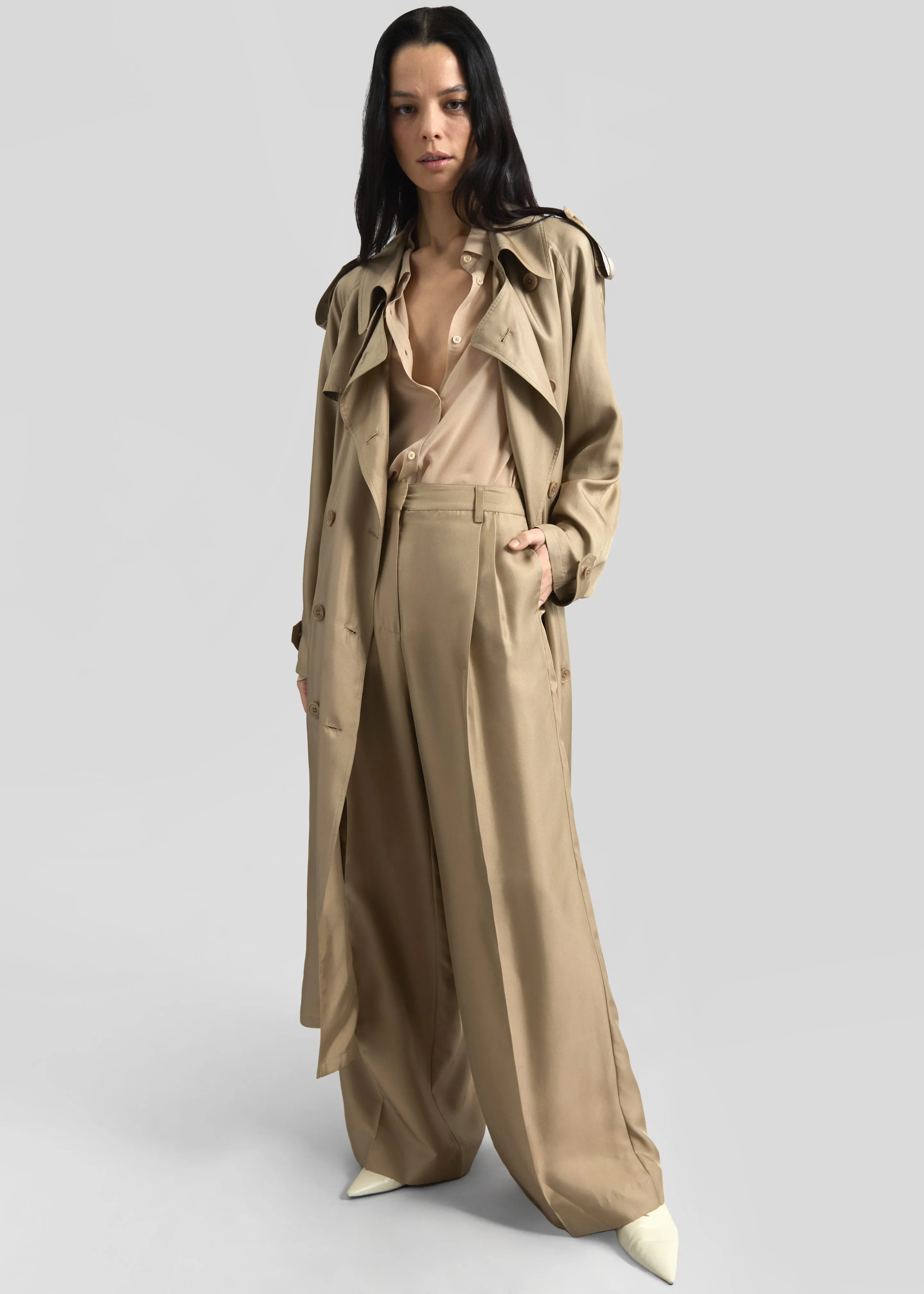 Veyron Silk Trench - Beige sold by Frankie Shop product image thumbnail 5