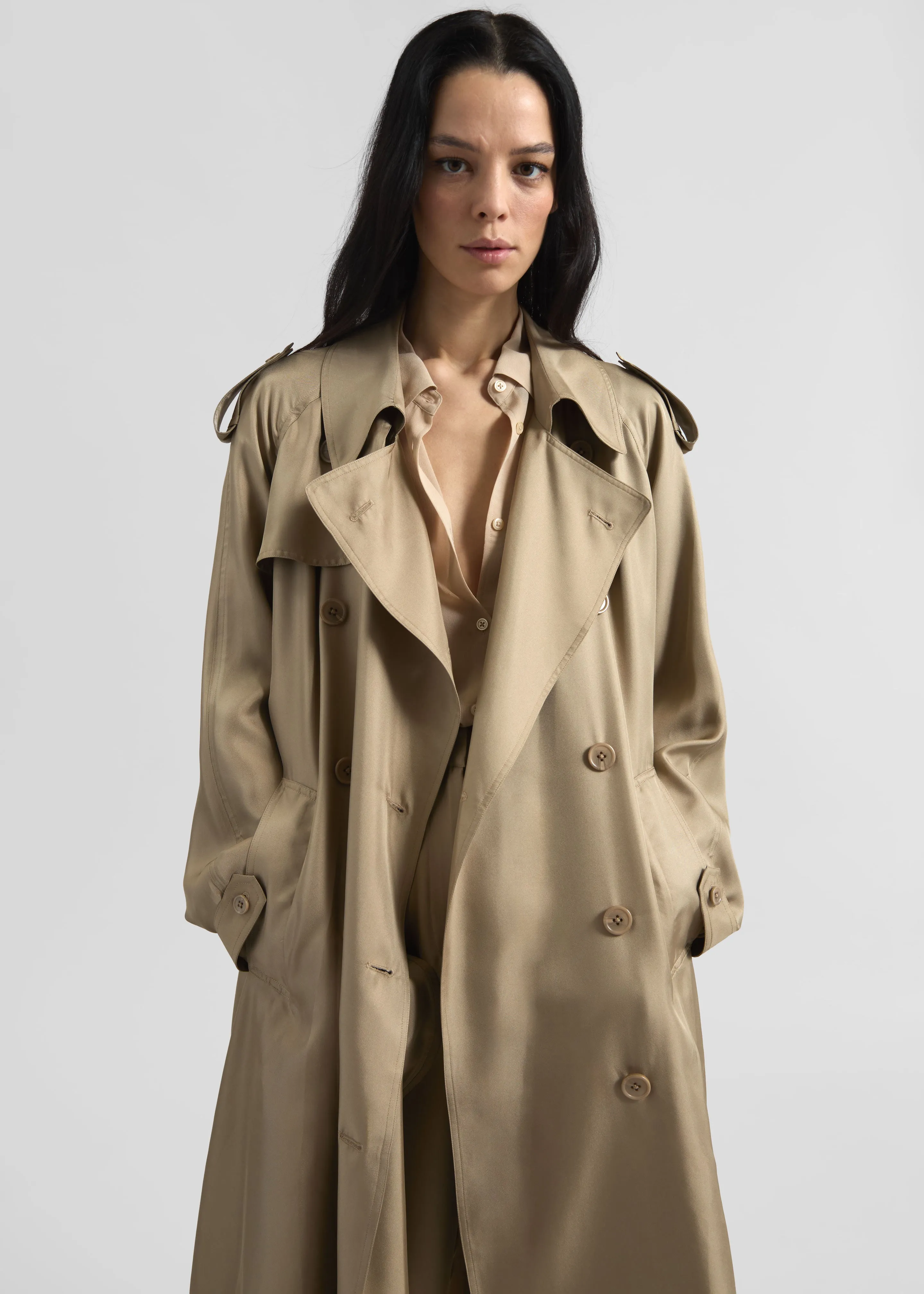 Veyron Silk Trench - Beige sold by Frankie Shop product image thumbnail 2