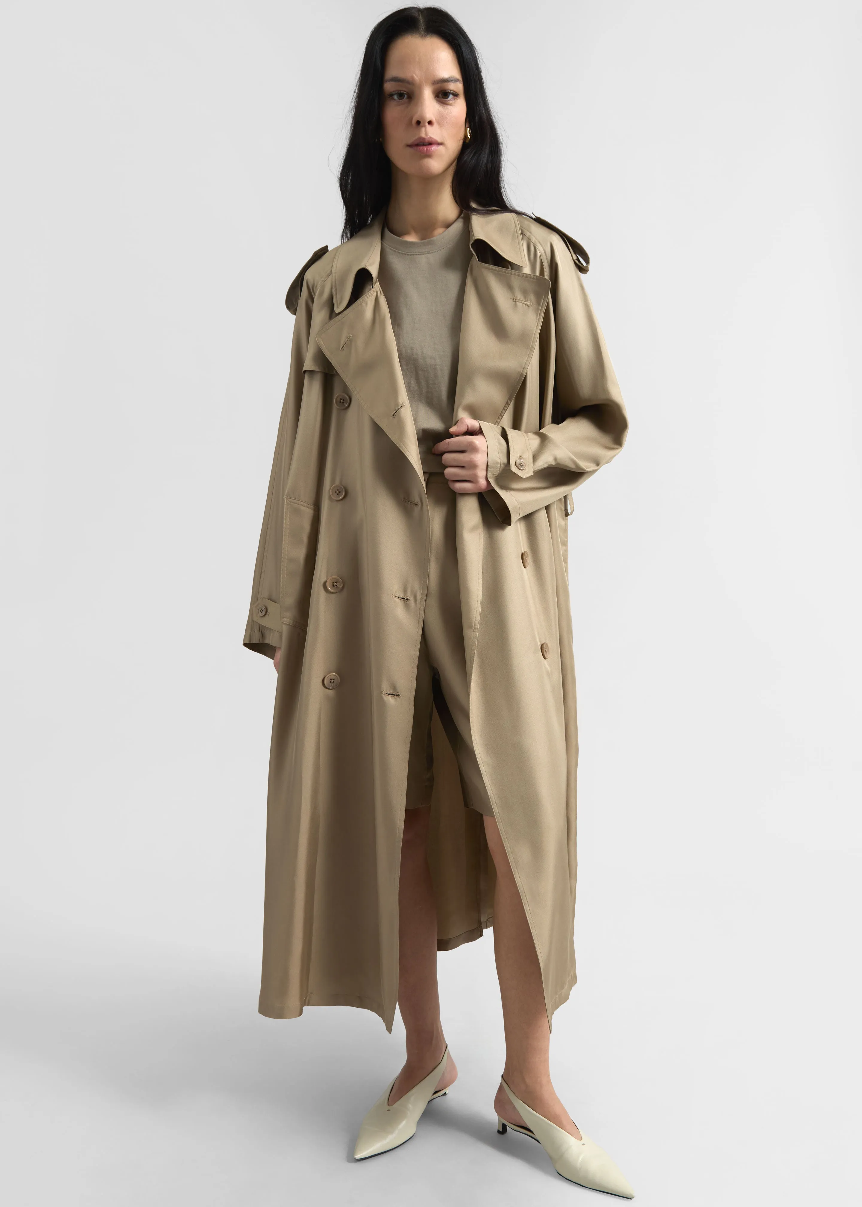 Veyron Silk Trench - Beige sold by Frankie Shop product image thumbnail 3