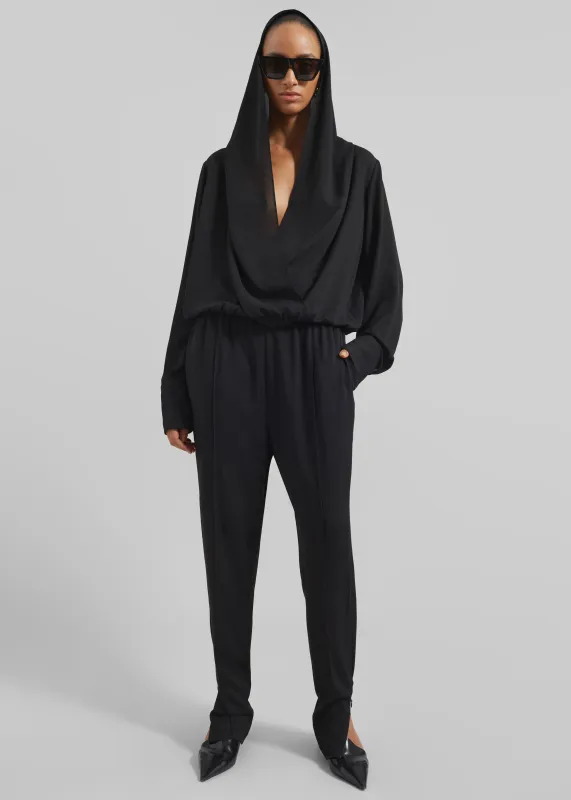 Annie Fluid Hooded Blouse - Black sold by Frankie Shop