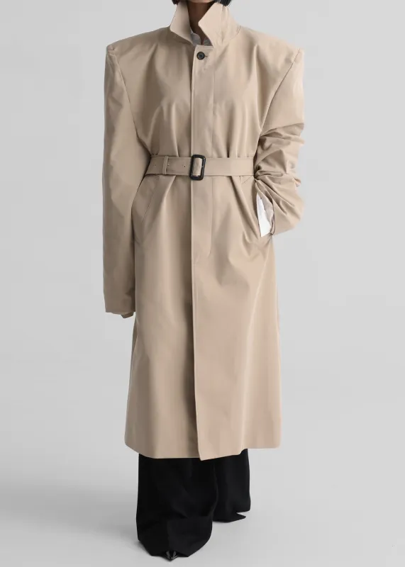Emden Padded Overcoat - Beige sold by Frankie Shop