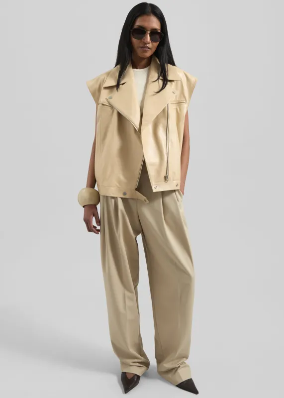 Cetina Leather Vest - Beige made by Frankie Shop