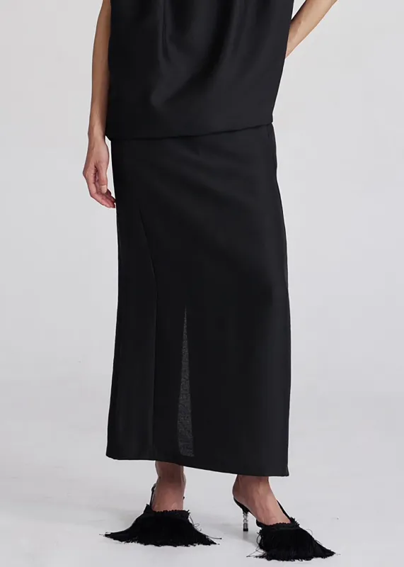 Riona Lustrous Pencil Skirt - Black sold by Frankie Shop