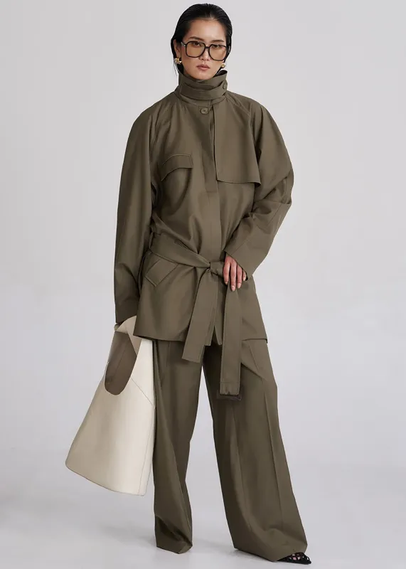 Malvan Short Trench - Olive Brown sold by Frankie Shop