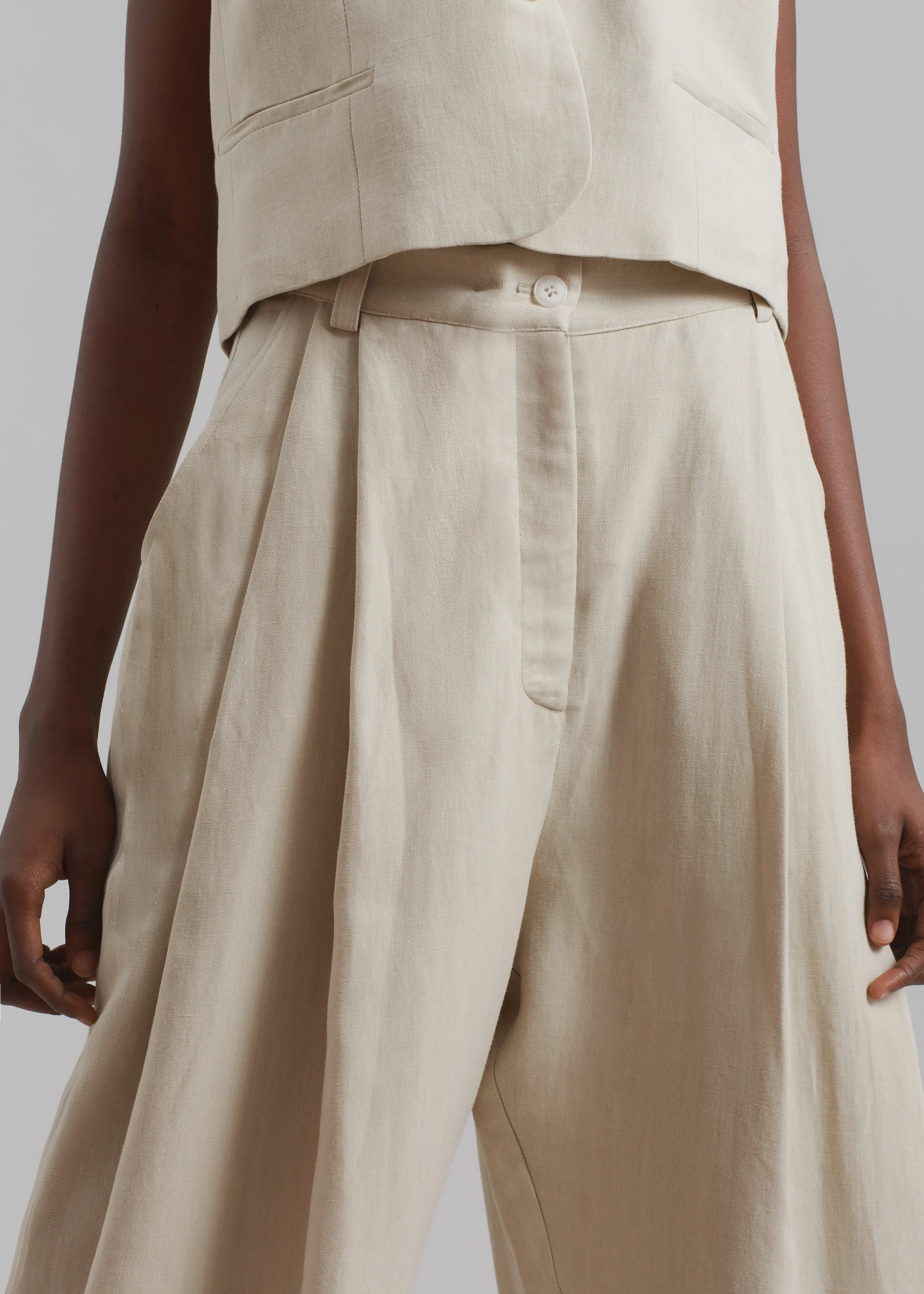 Piper Pleated Trousers - Beige sold by Frankie Shop product image thumbnail 3