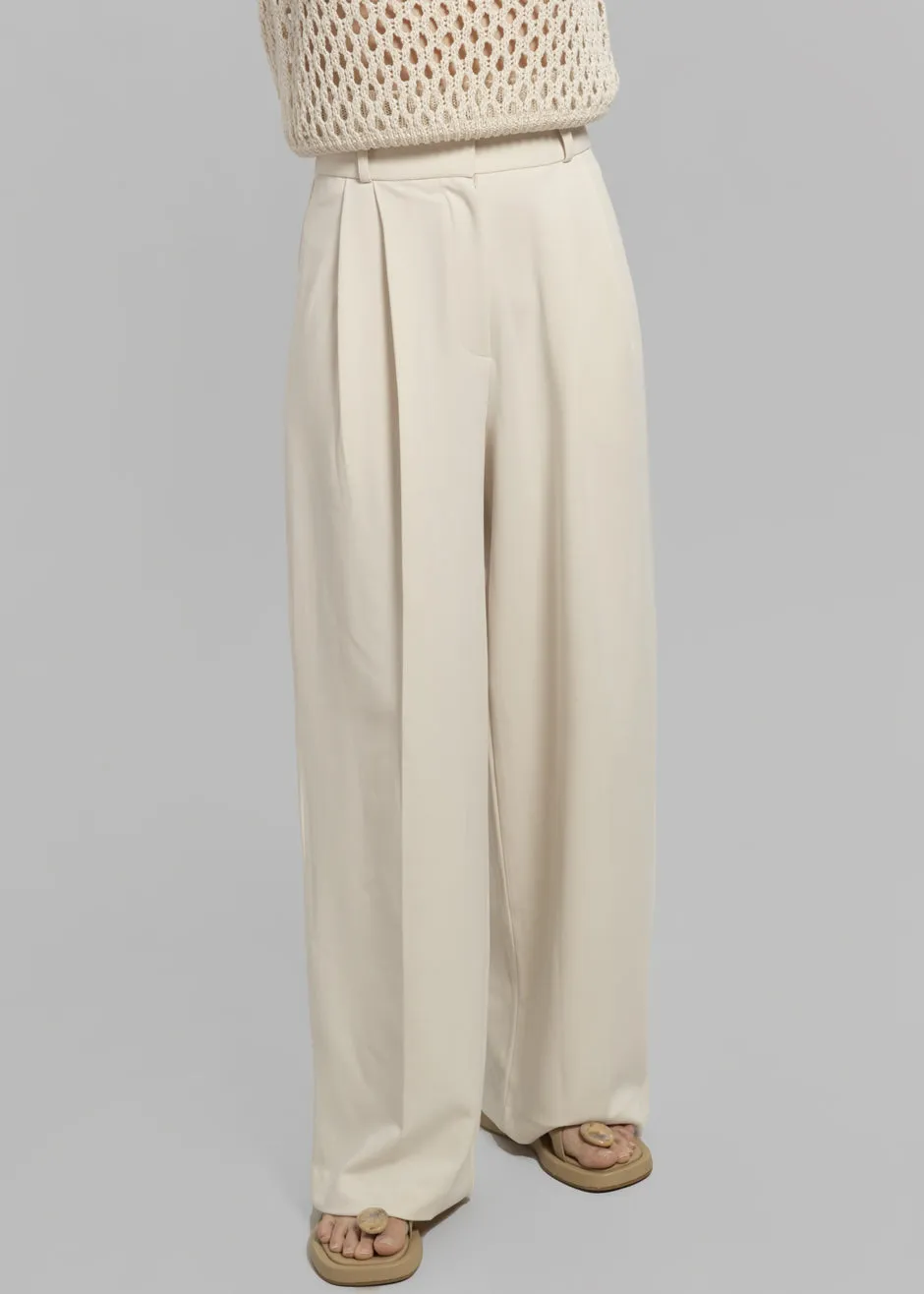 Ren Pleated Pants - Cream sold by Frankie Shop