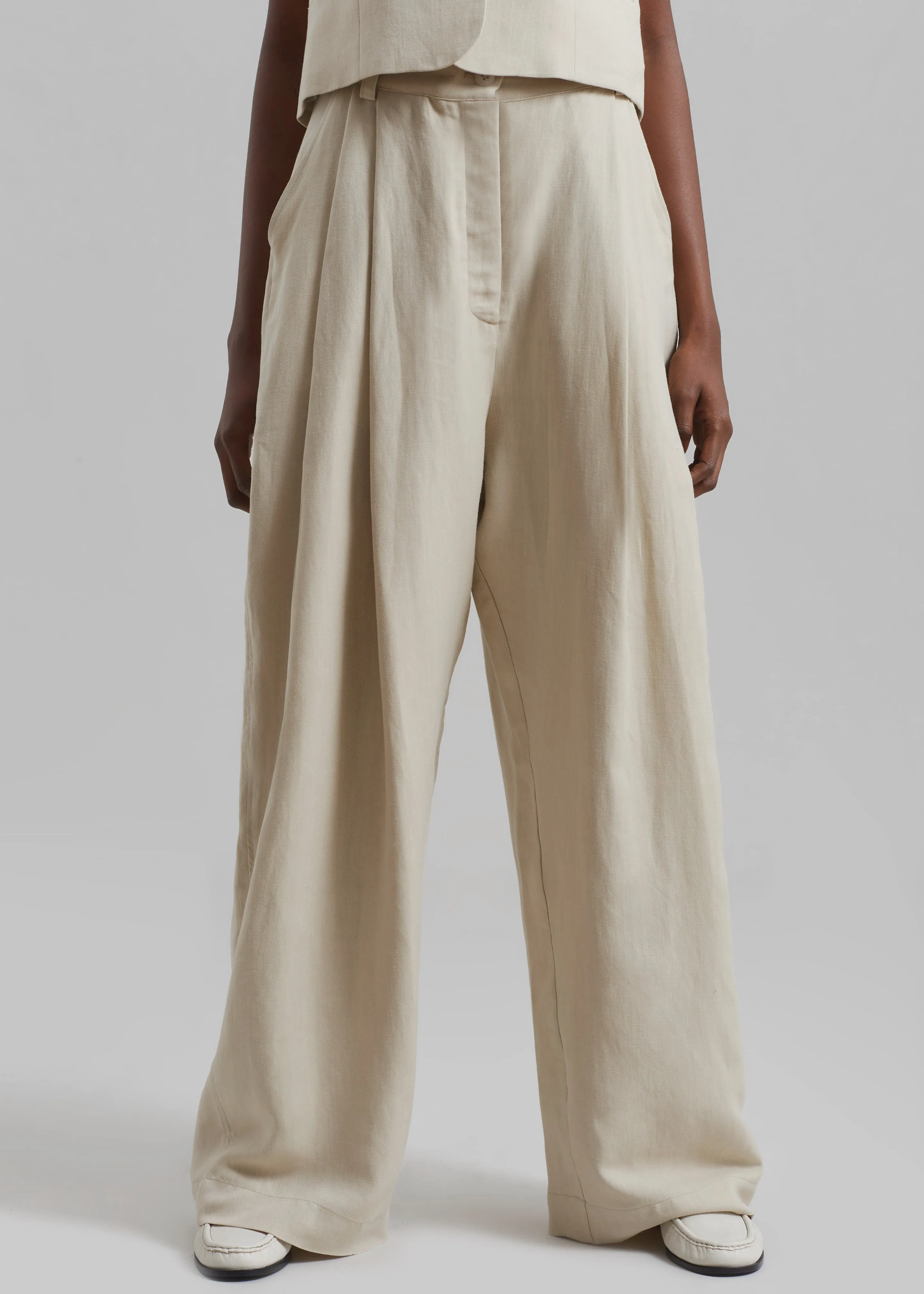 Piper Pleated Trousers - Beige sold by Frankie Shop product image thumbnail 2