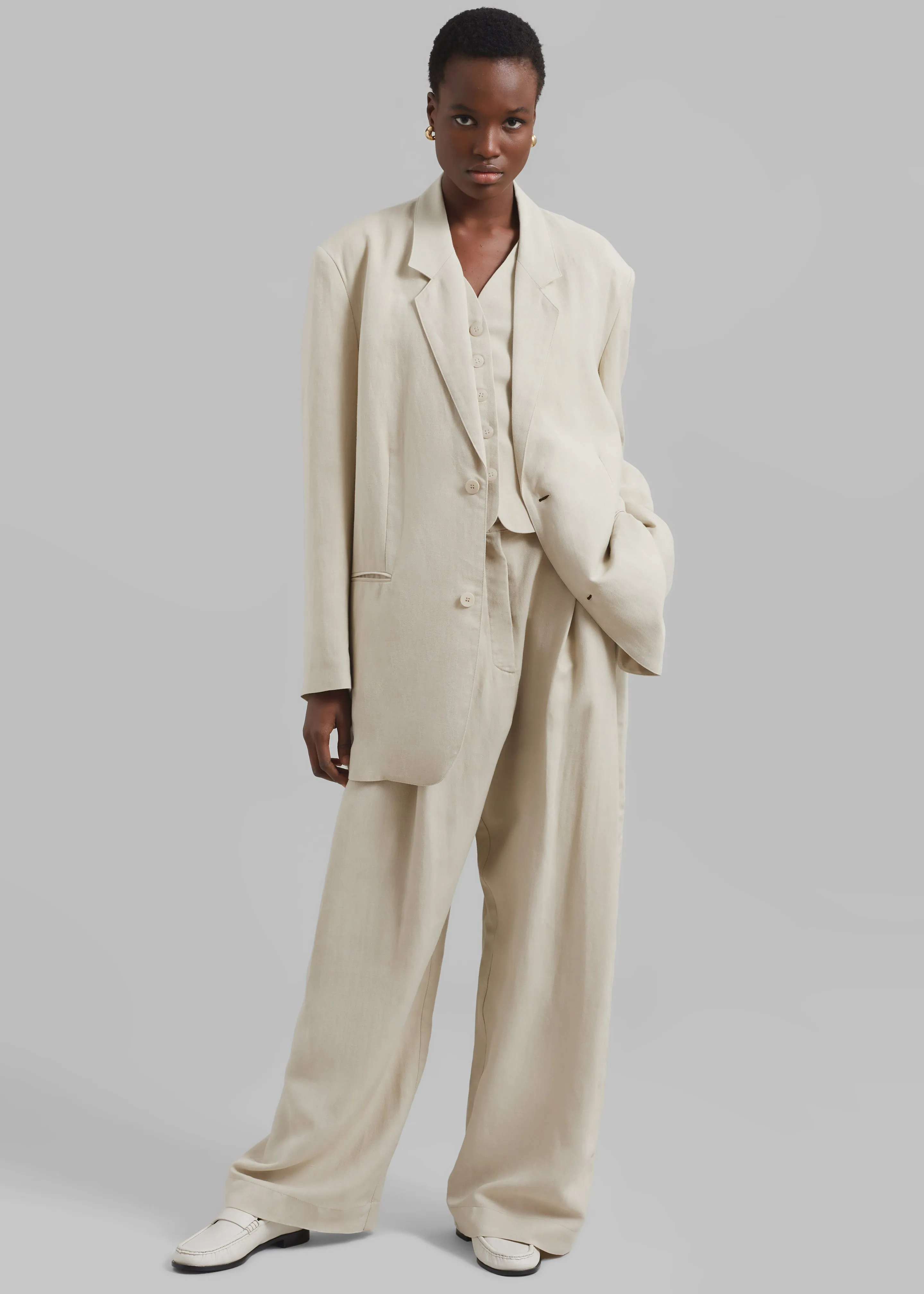 Piper Pleated Trousers - Beige sold by Frankie Shop product image thumbnail 4