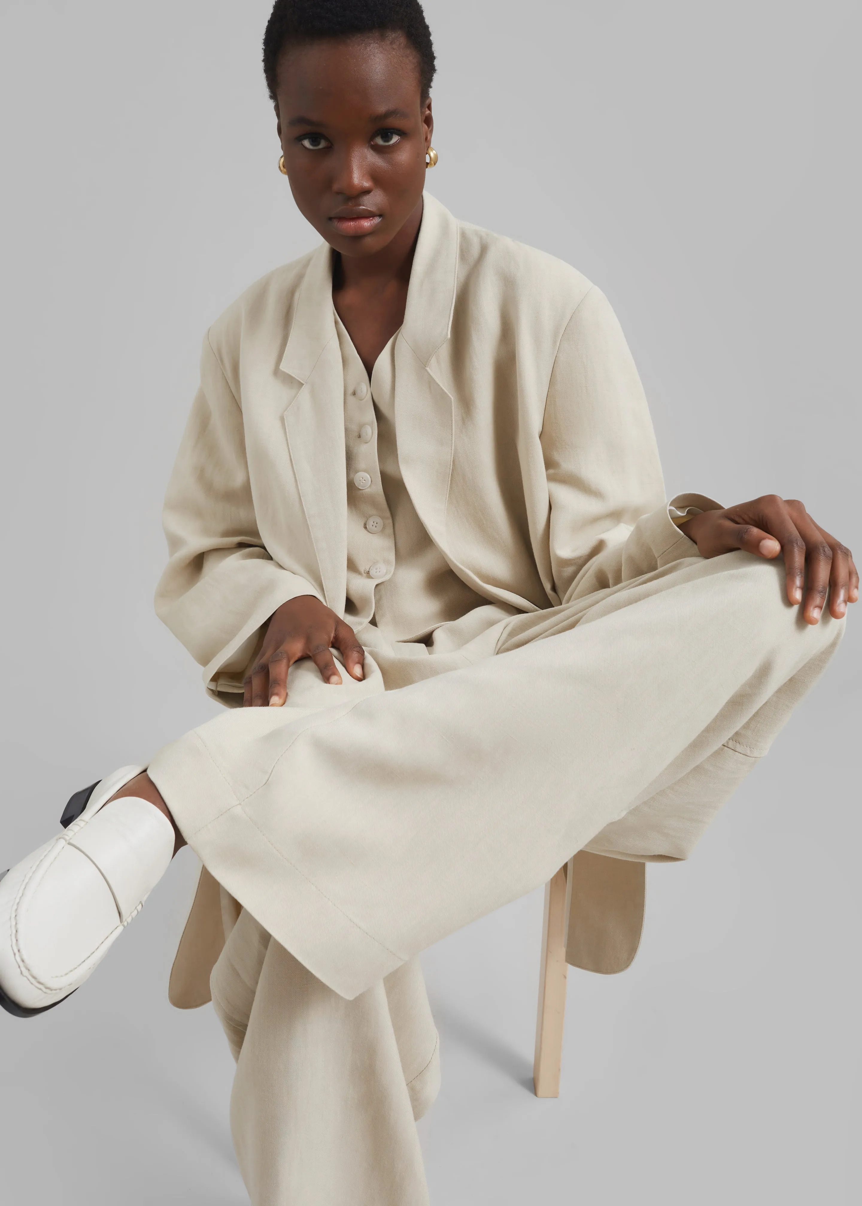 Piper Pleated Trousers - Beige sold by Frankie Shop product image thumbnail 5