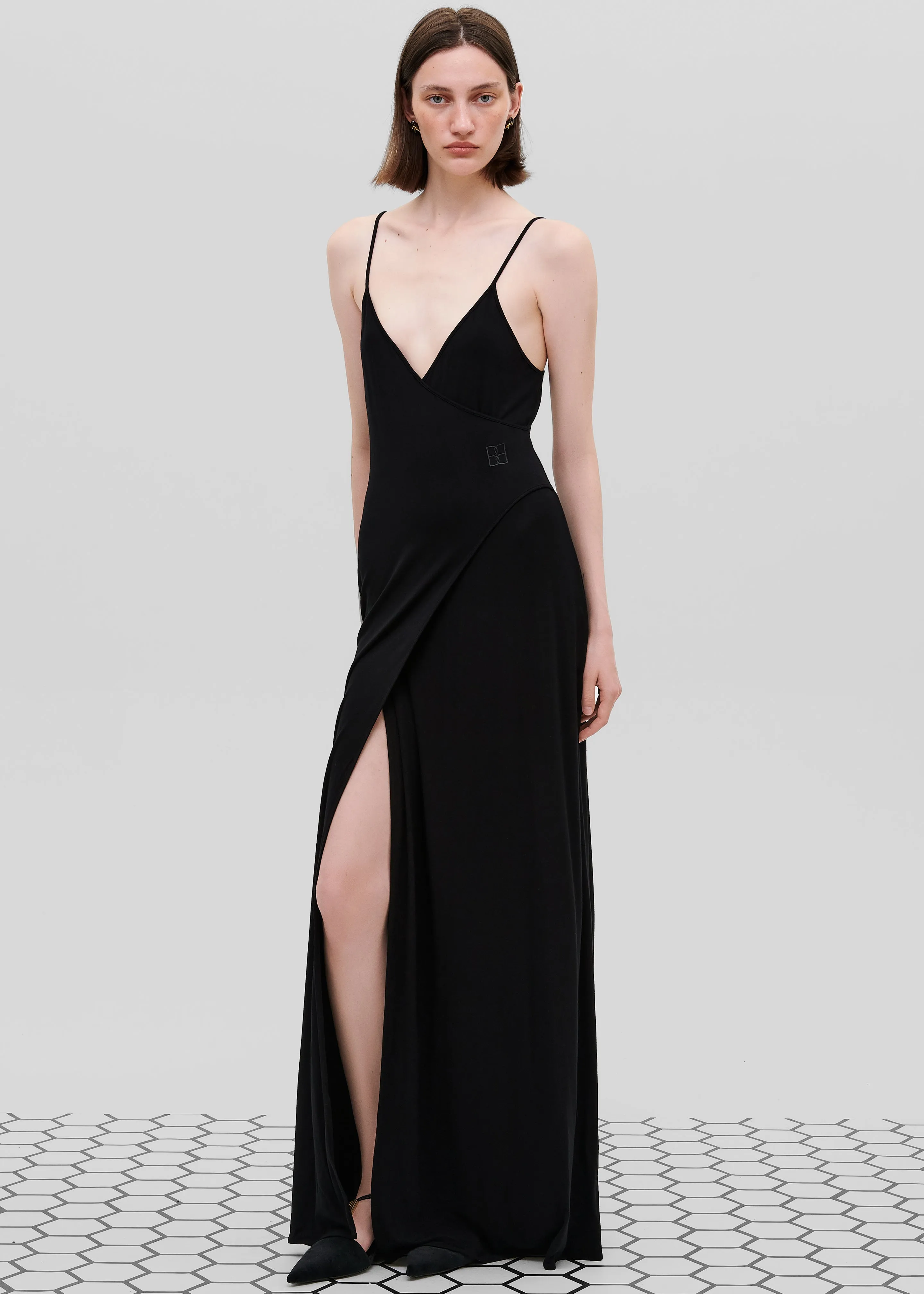 Bevza Wrap Sundress - Black sold by Frankie Shop