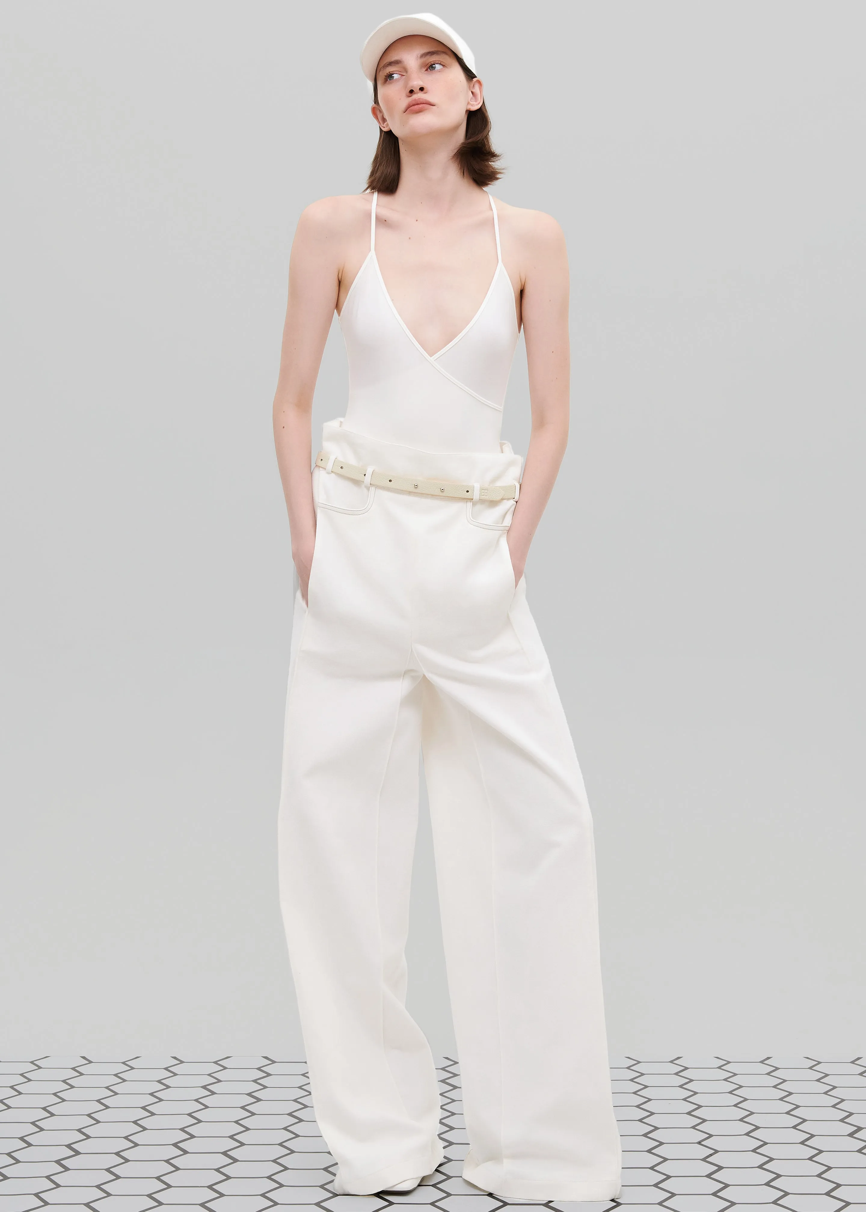 Bevza Wrap Bodysuit - Ivory sold by Frankie Shop