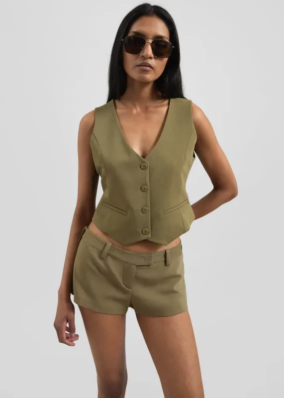 Roma Vest - Khaki sold by Frankie Shop