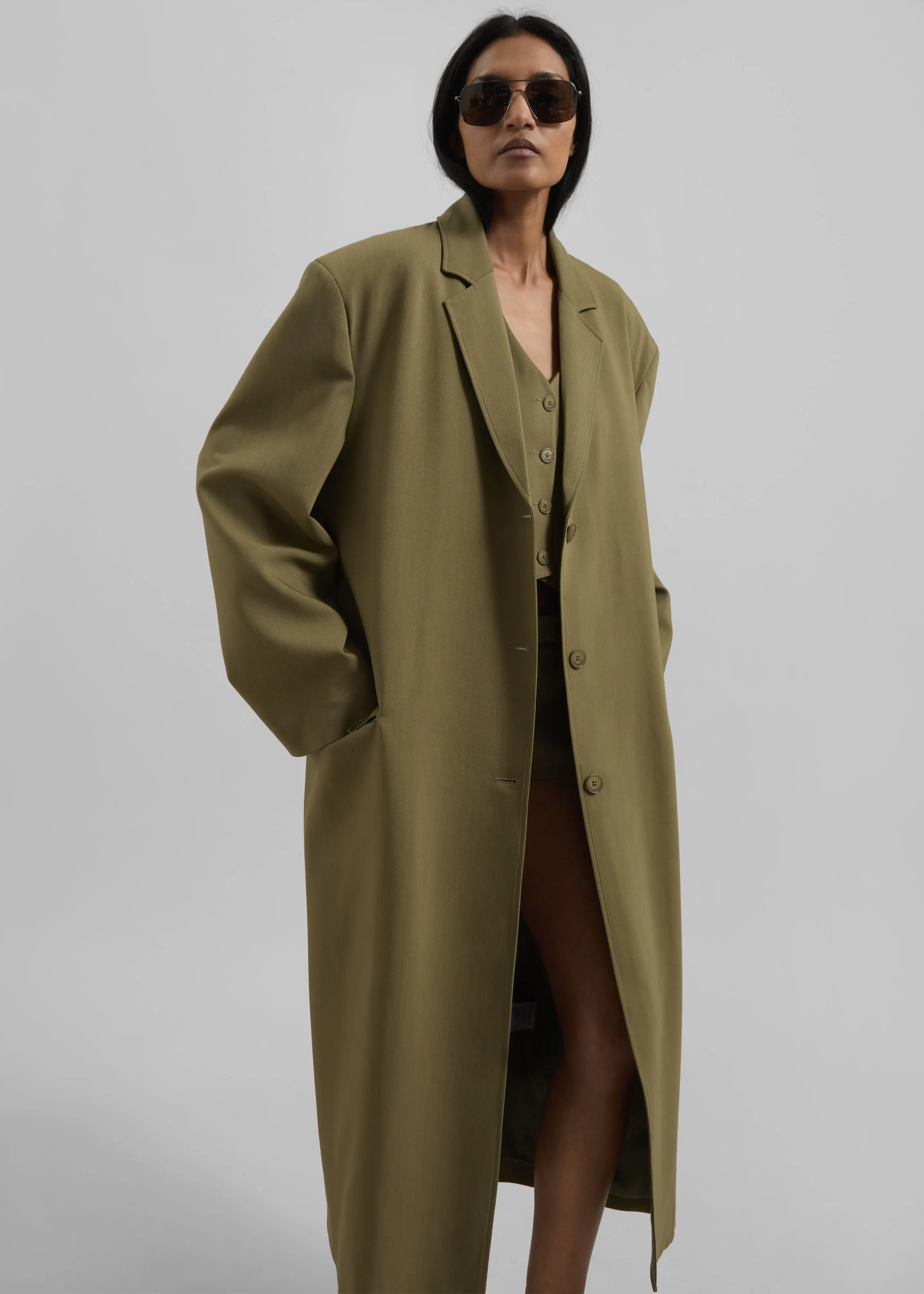 Tribeca Long Coat - Khaki sold by Frankie Shop product image thumbnail 2