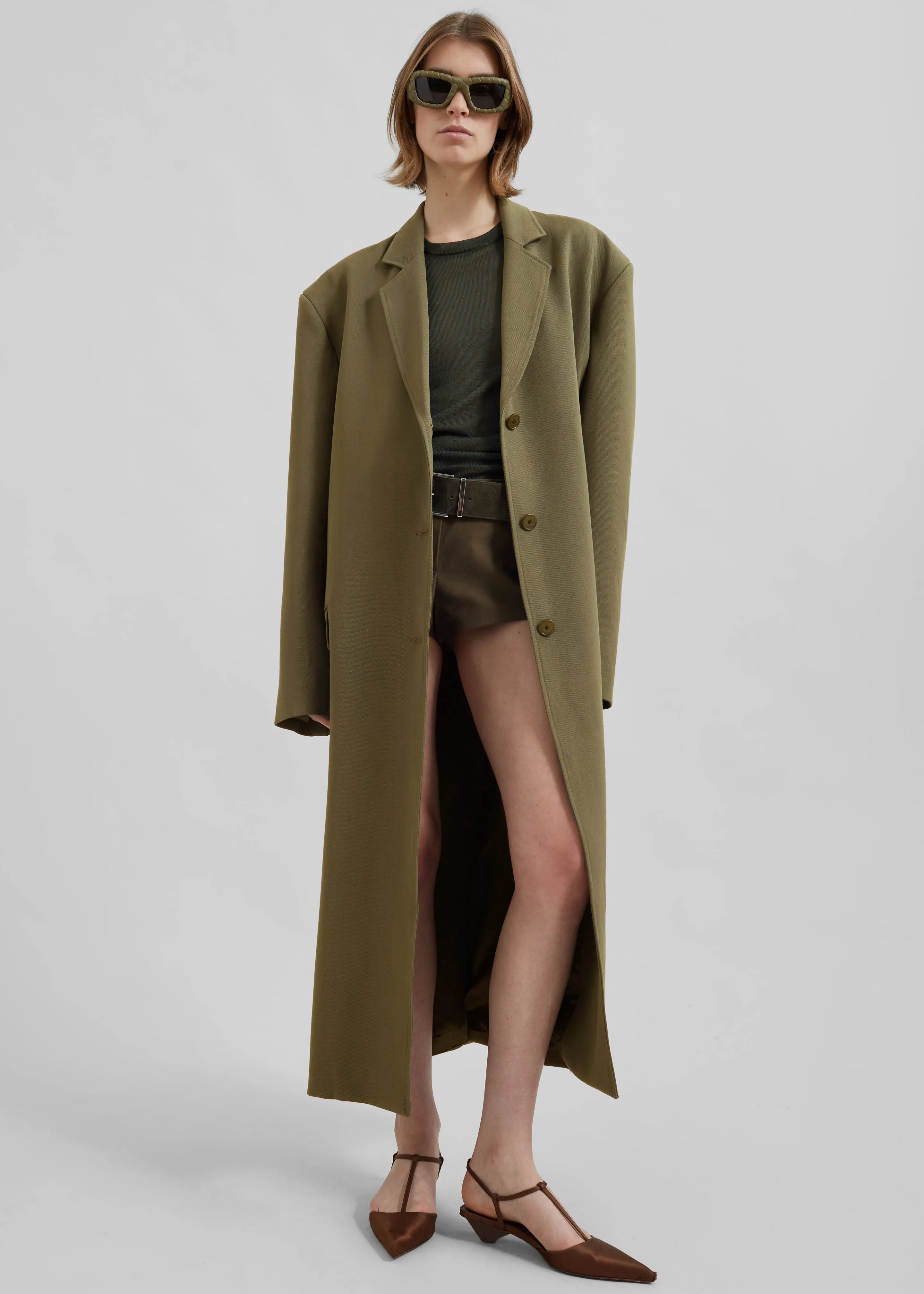 Tribeca Long Coat - Khaki sold by Frankie Shop